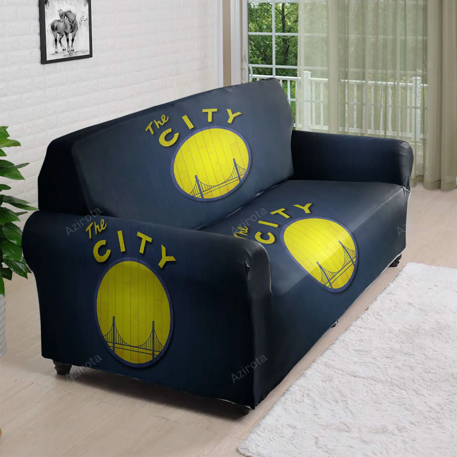 Golden State Warriors The City Wood 3D Sofa Cover