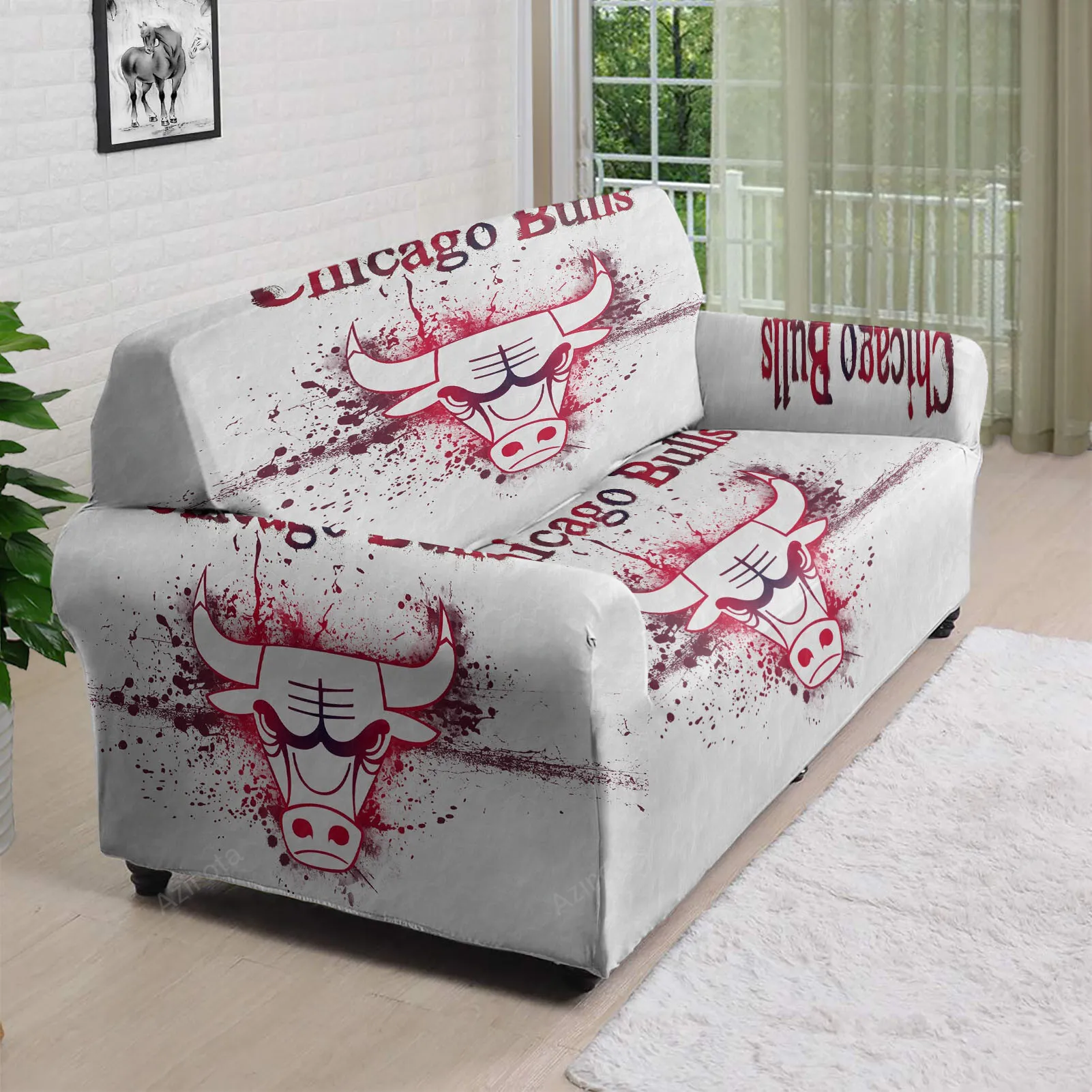 Chicago Bulls Emblem v33 3D Sofa Cover