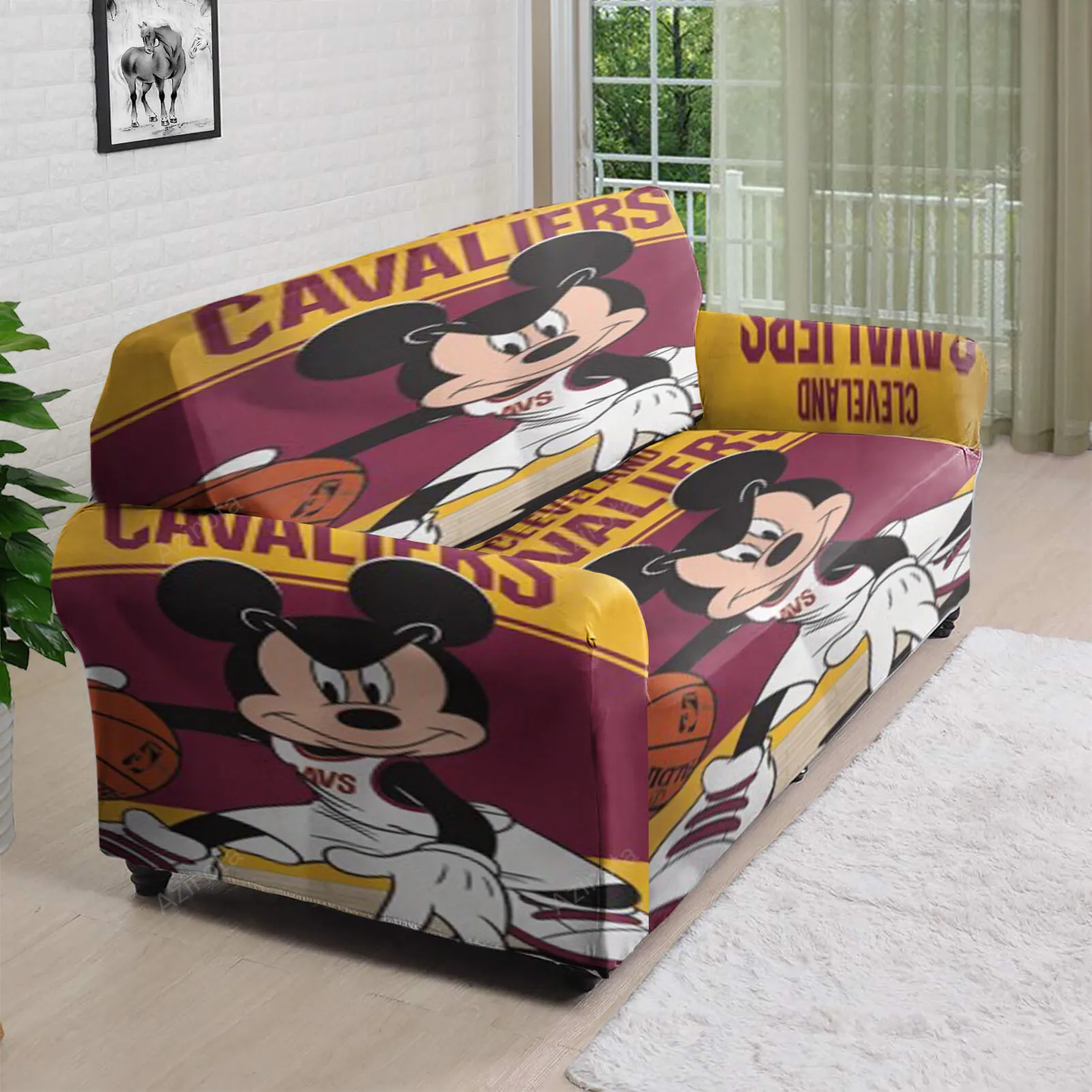 Cleveland Cavaliers Mickey Disney3 3D Sofa Cover