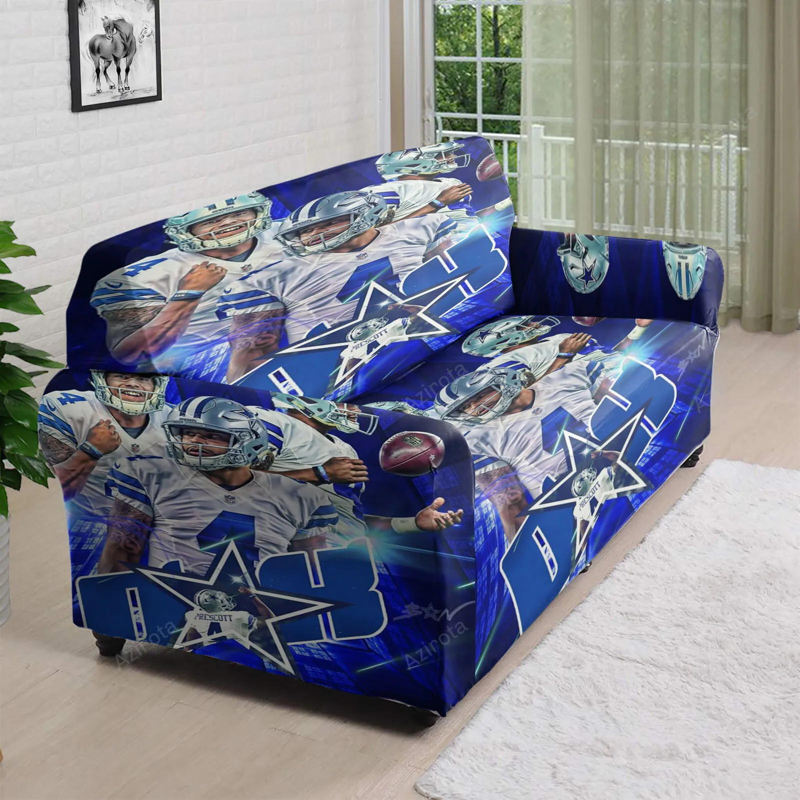 Dallas Cowboys Dak PreScott6 3D Sofa Cover