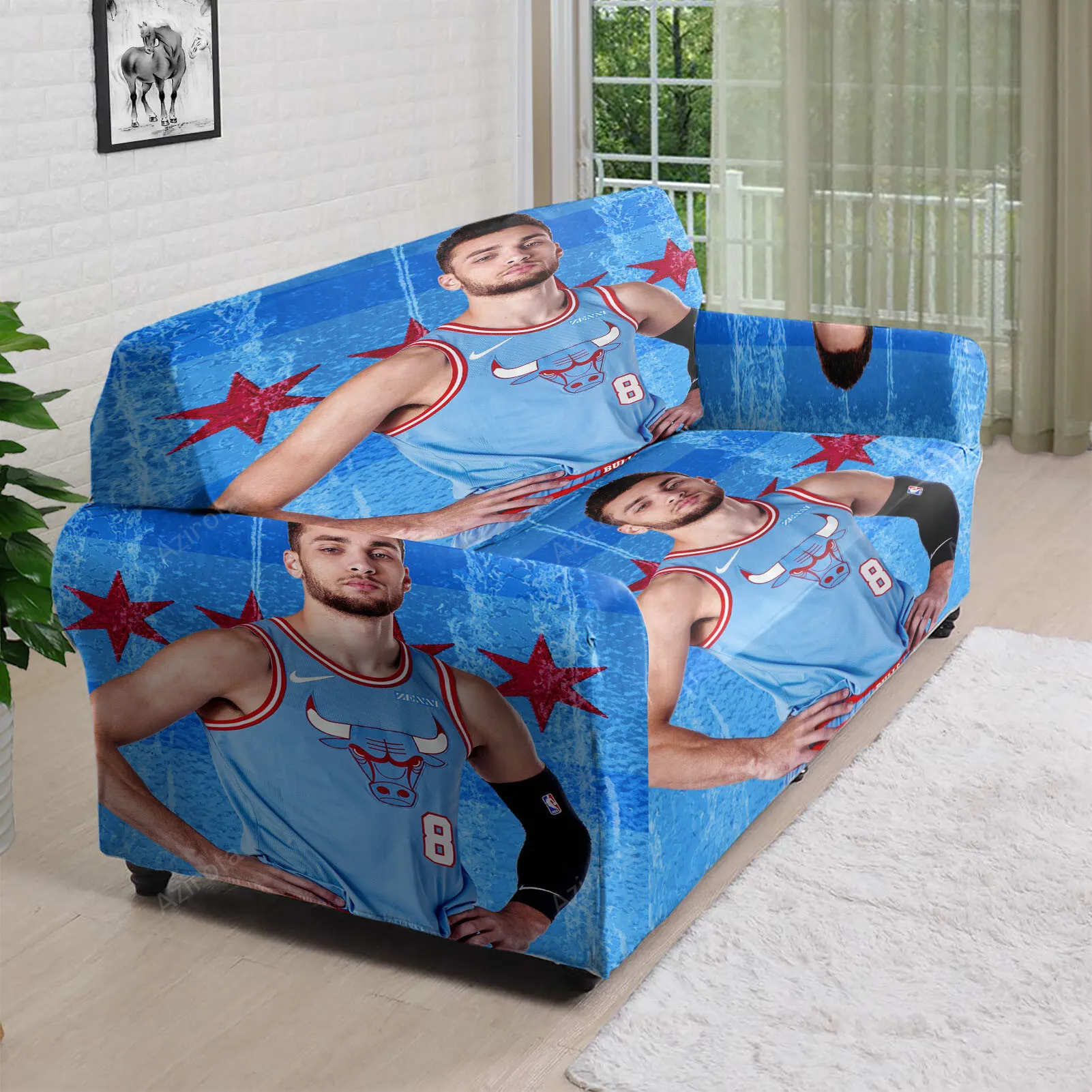 Chicago Bulls 08 Zach LaVine z2 3D Sofa Cover