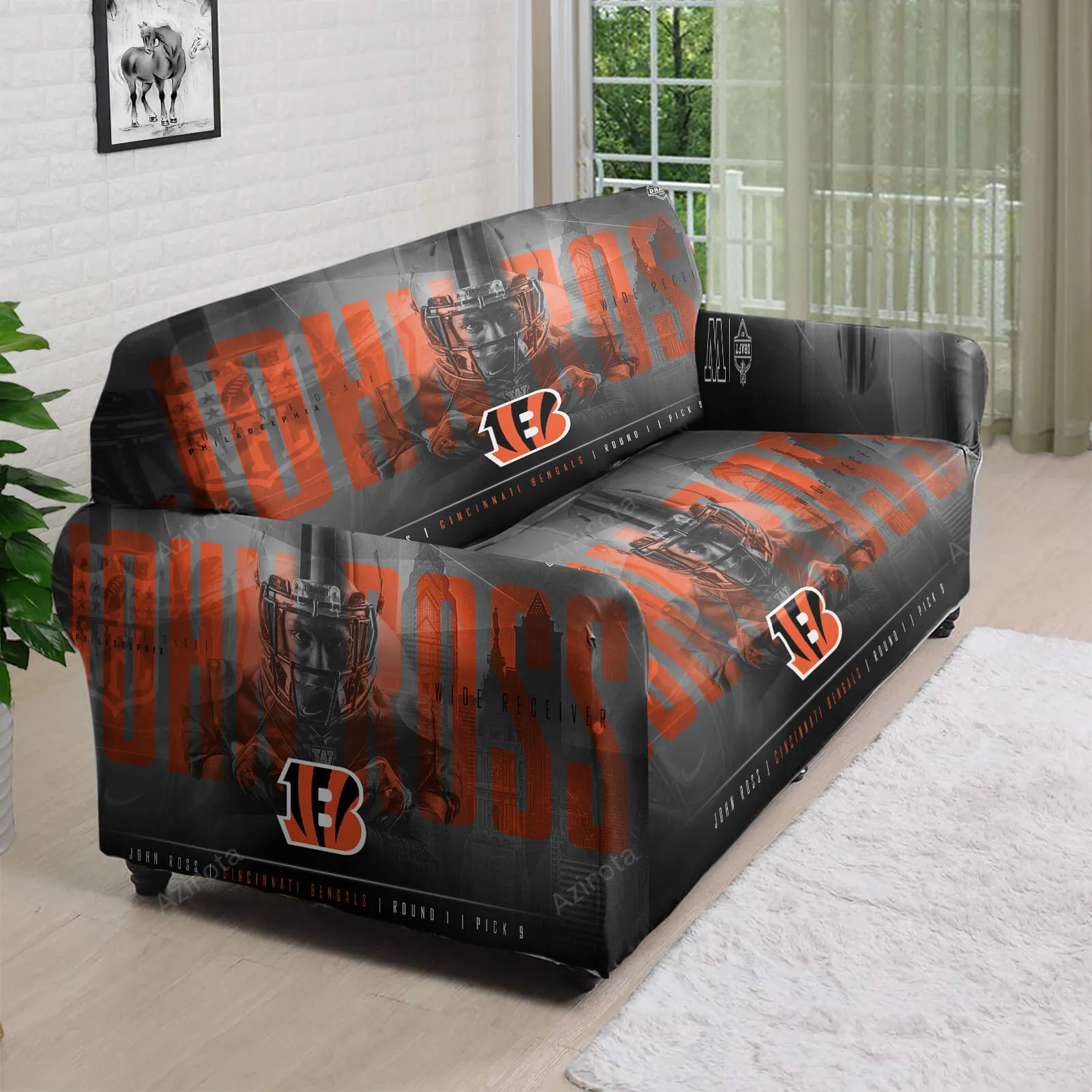 Cincinnati Bengals John Ros 3D Sofa Cover