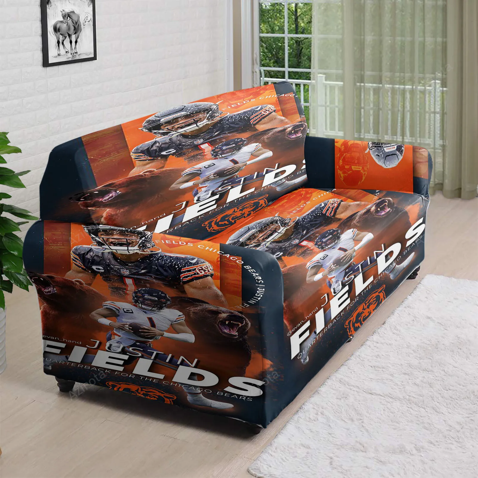Chicago Bears Justin Fields7 3D Sofa Cover