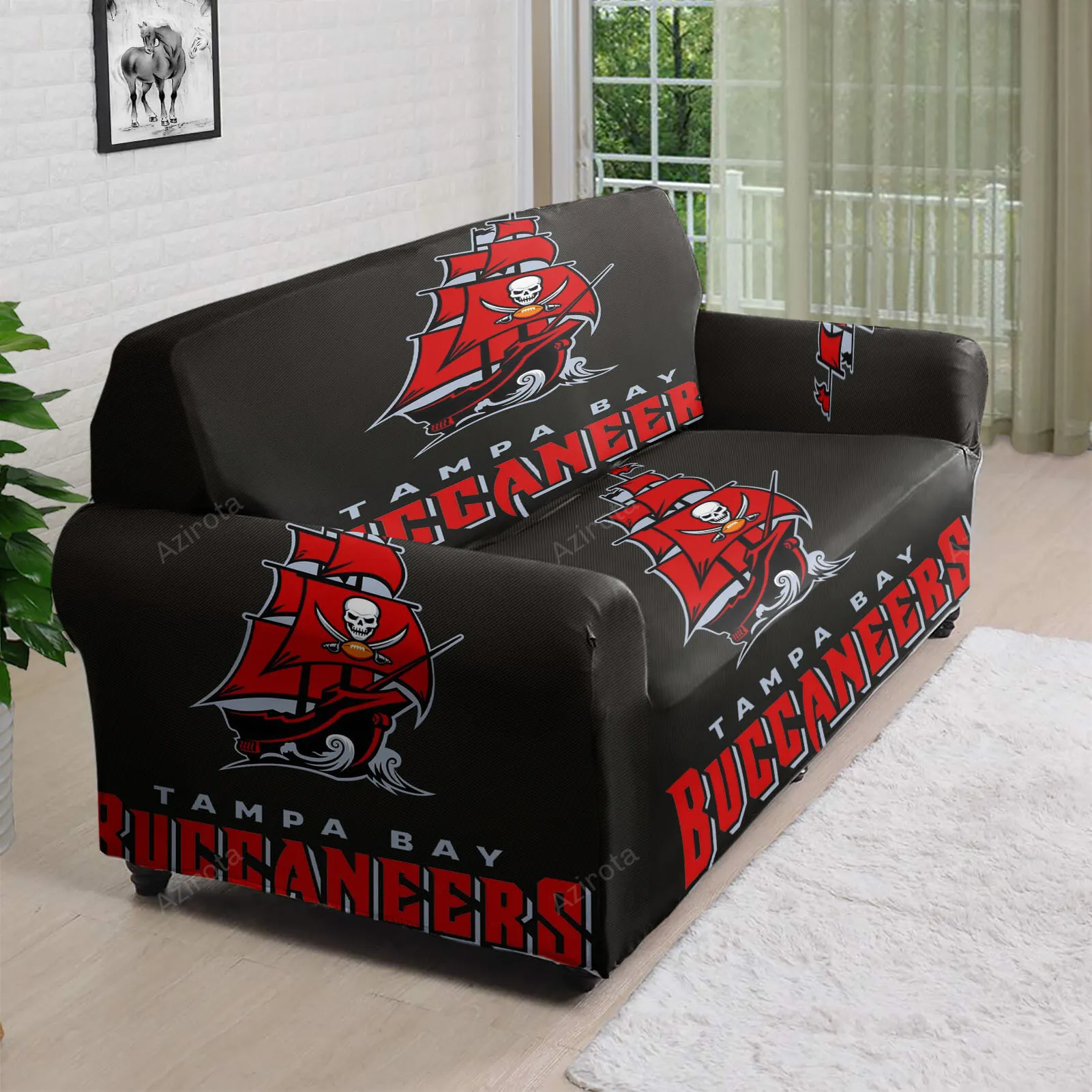 Tampa Bay Buccaneers Emblem v16 3D Sofa Cover