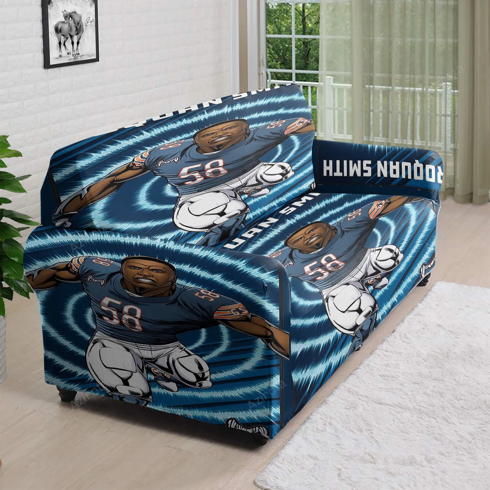Chicago Bears Roquan Smith1 3D Sofa Cover