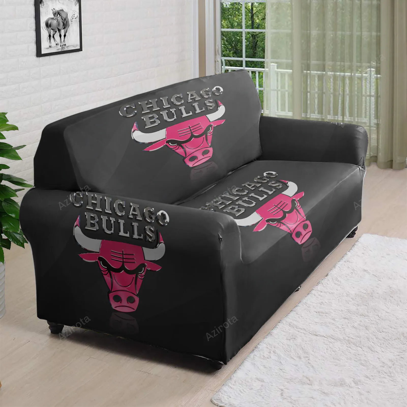 Chicago Bulls Emblem v20 3D Sofa Cover