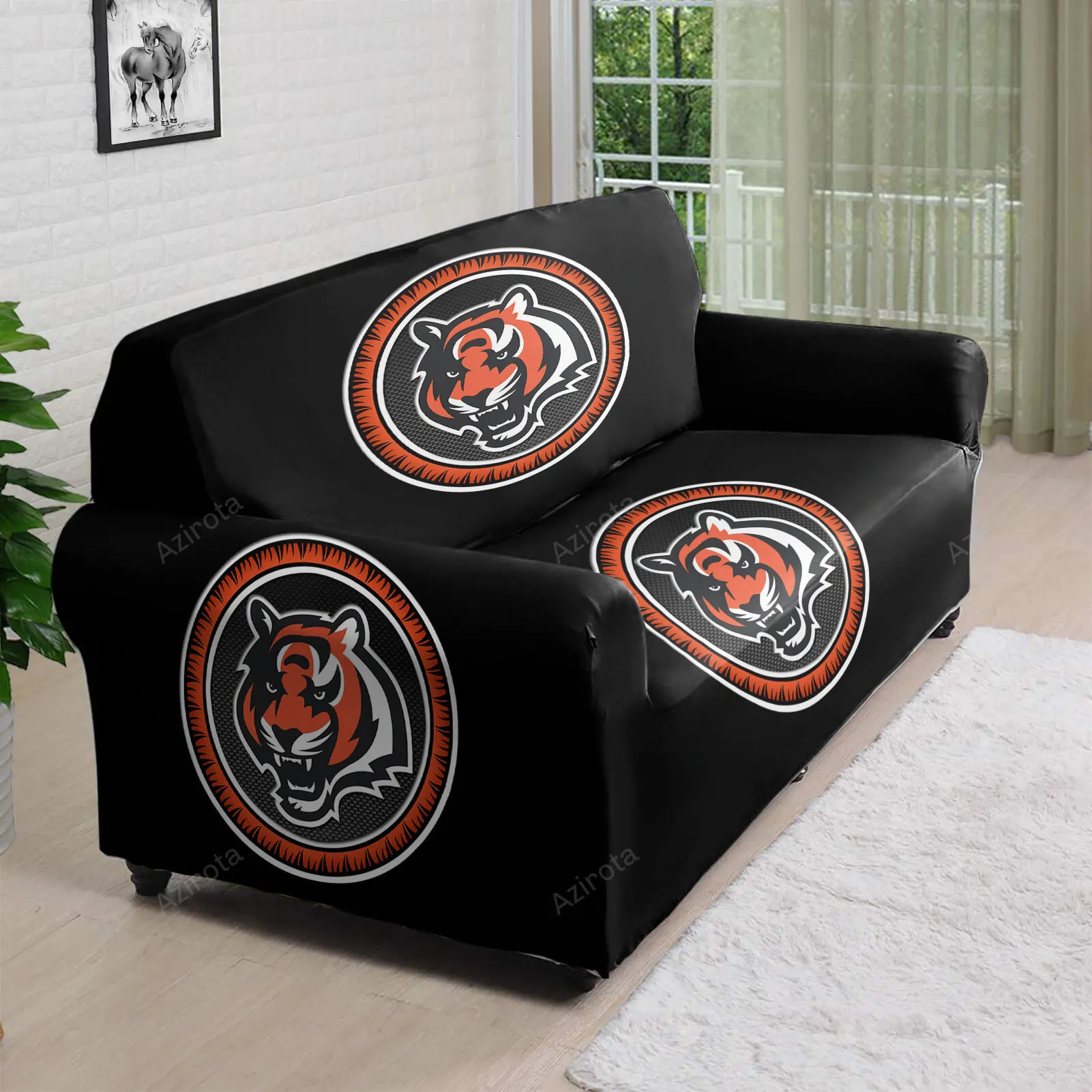 Cincinnati Bengals Emblem v7 3D Sofa Cover
