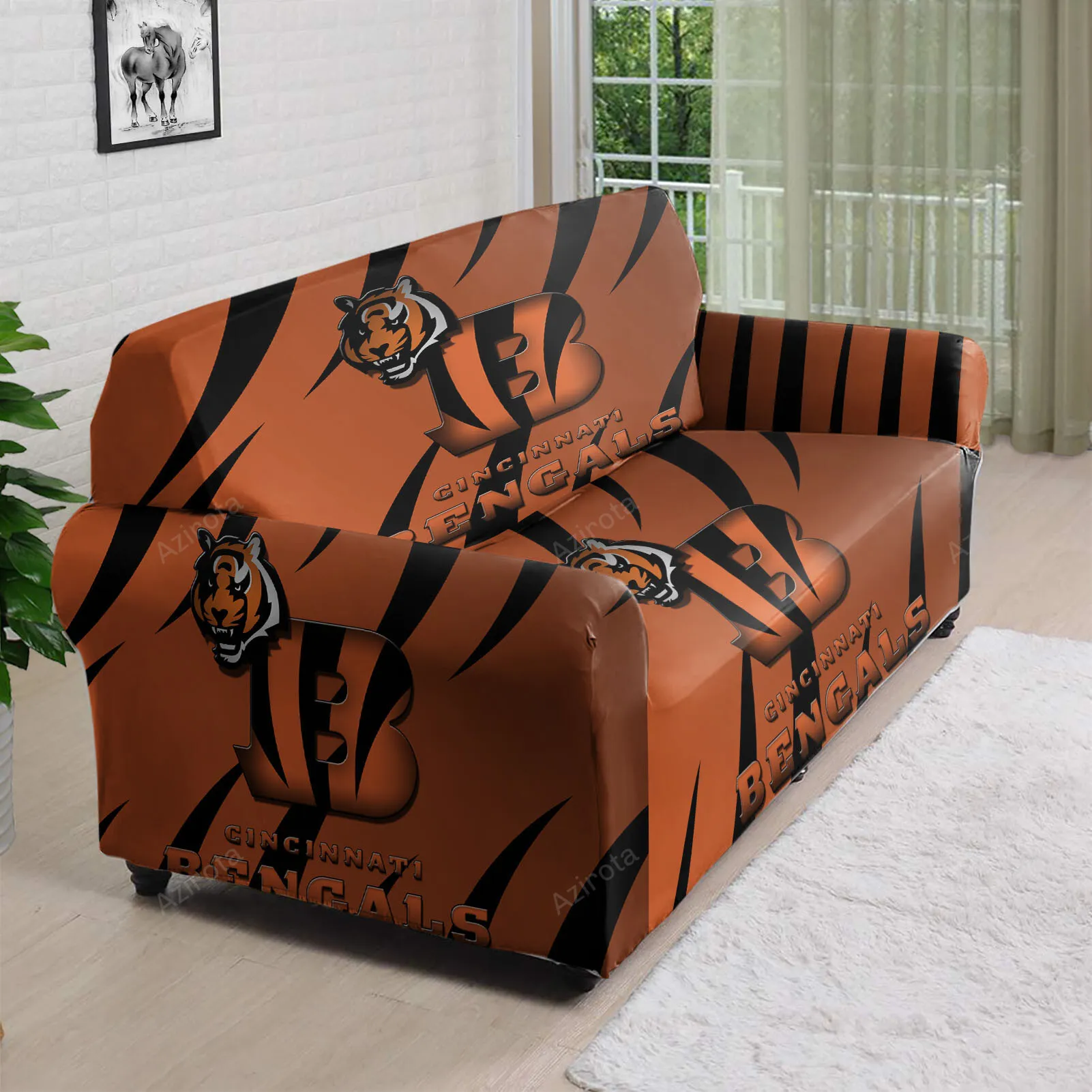 Cincinnati Bengals Emblem v3 3D Sofa Cover