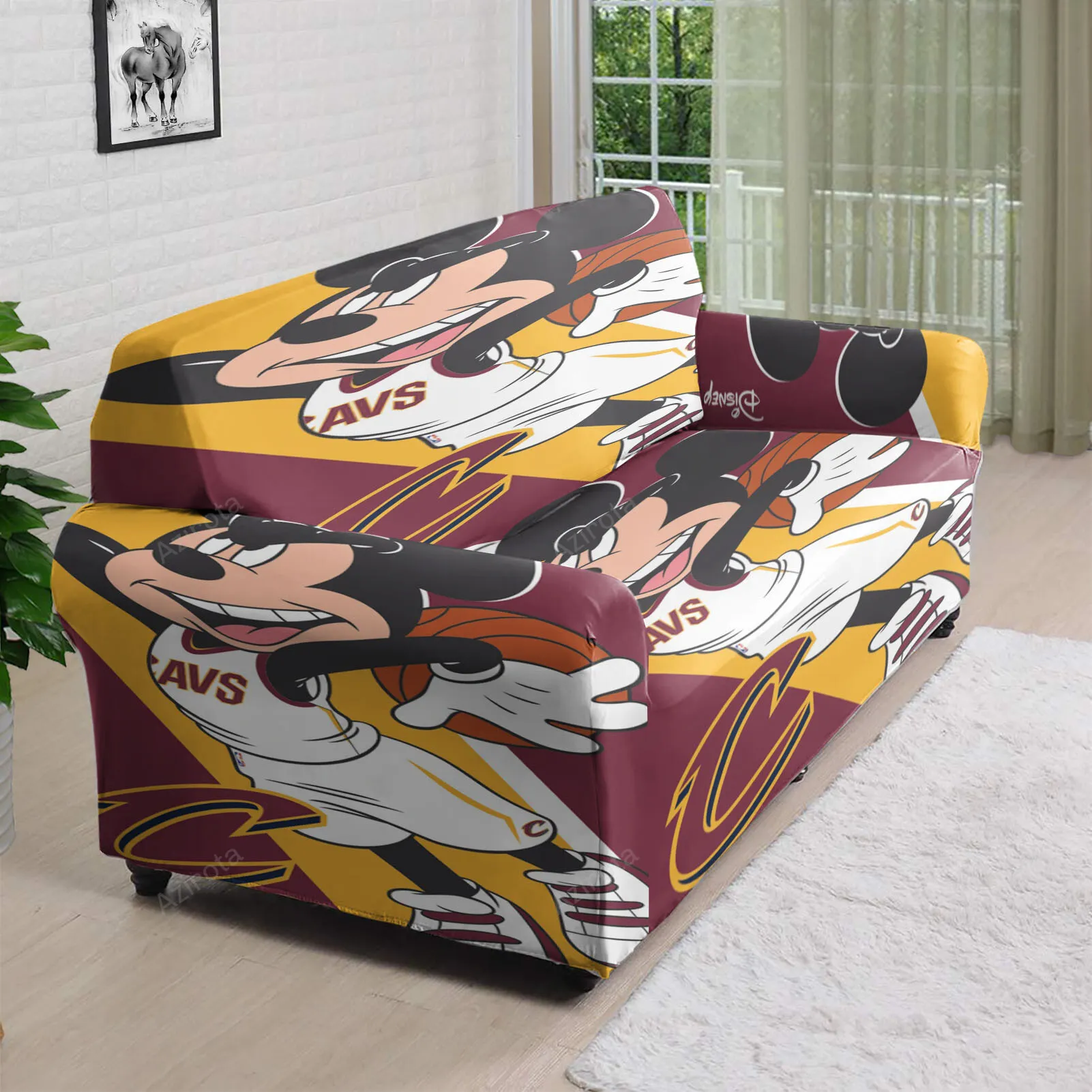 Cleveland Cavaliers Mickey Disney2 3D Sofa Cover