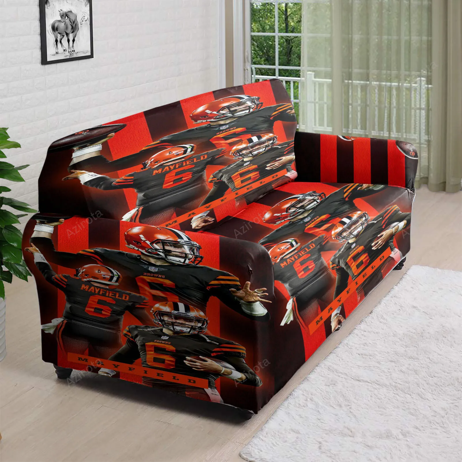 Cleveland Browns Baker Mayfield 06 v5 3D Sofa Cover