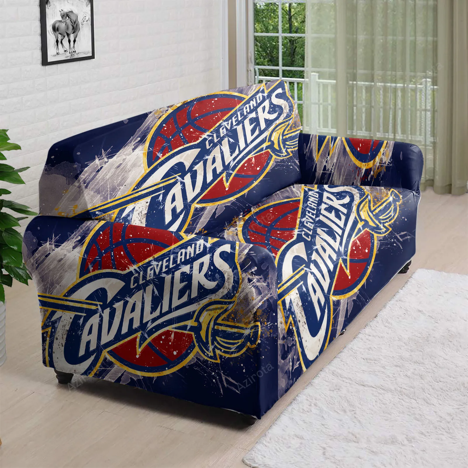 Cleveland Cavaliers Paint Splashes 3D Sofa Cover