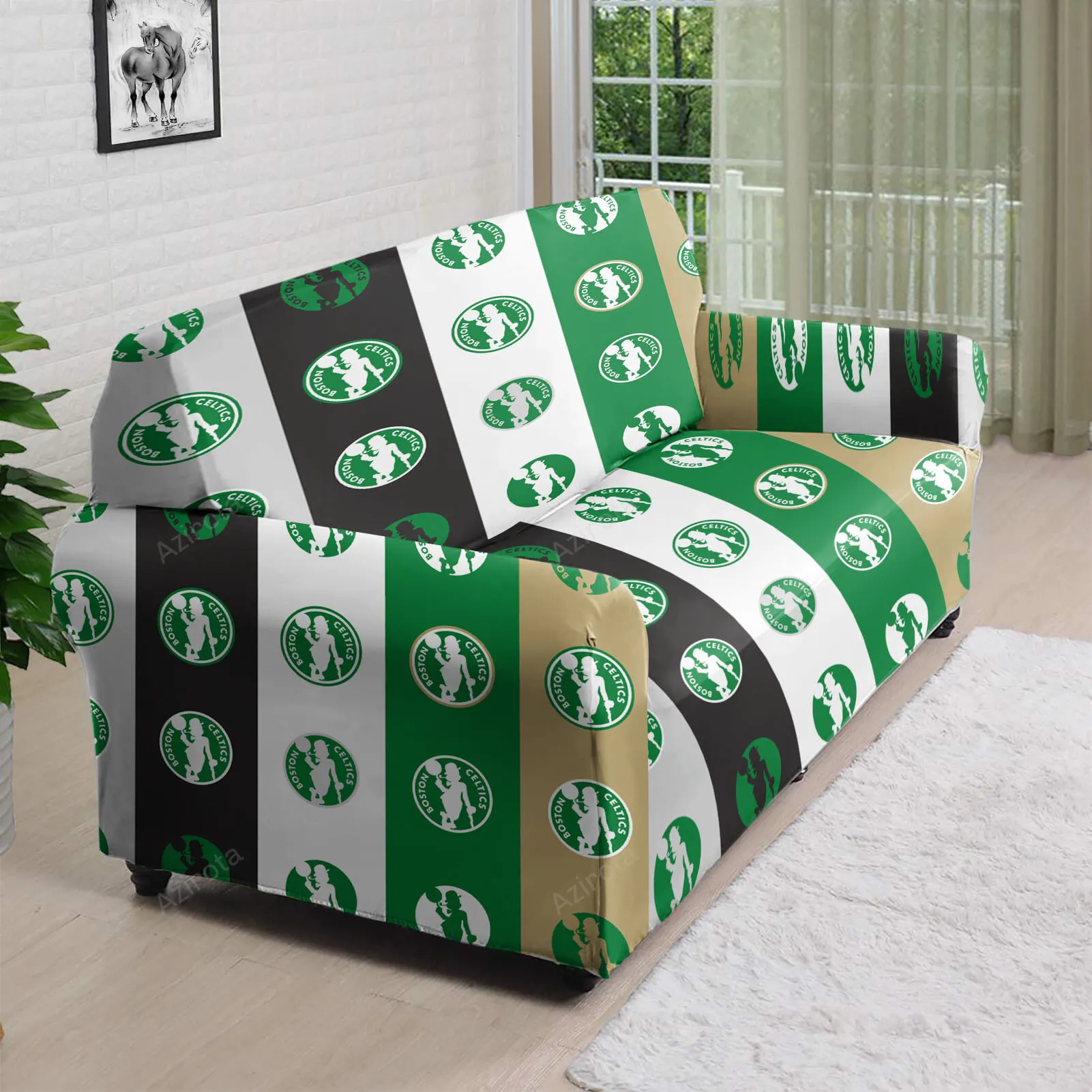 Boston Celtics 10 3D Sofa Cover