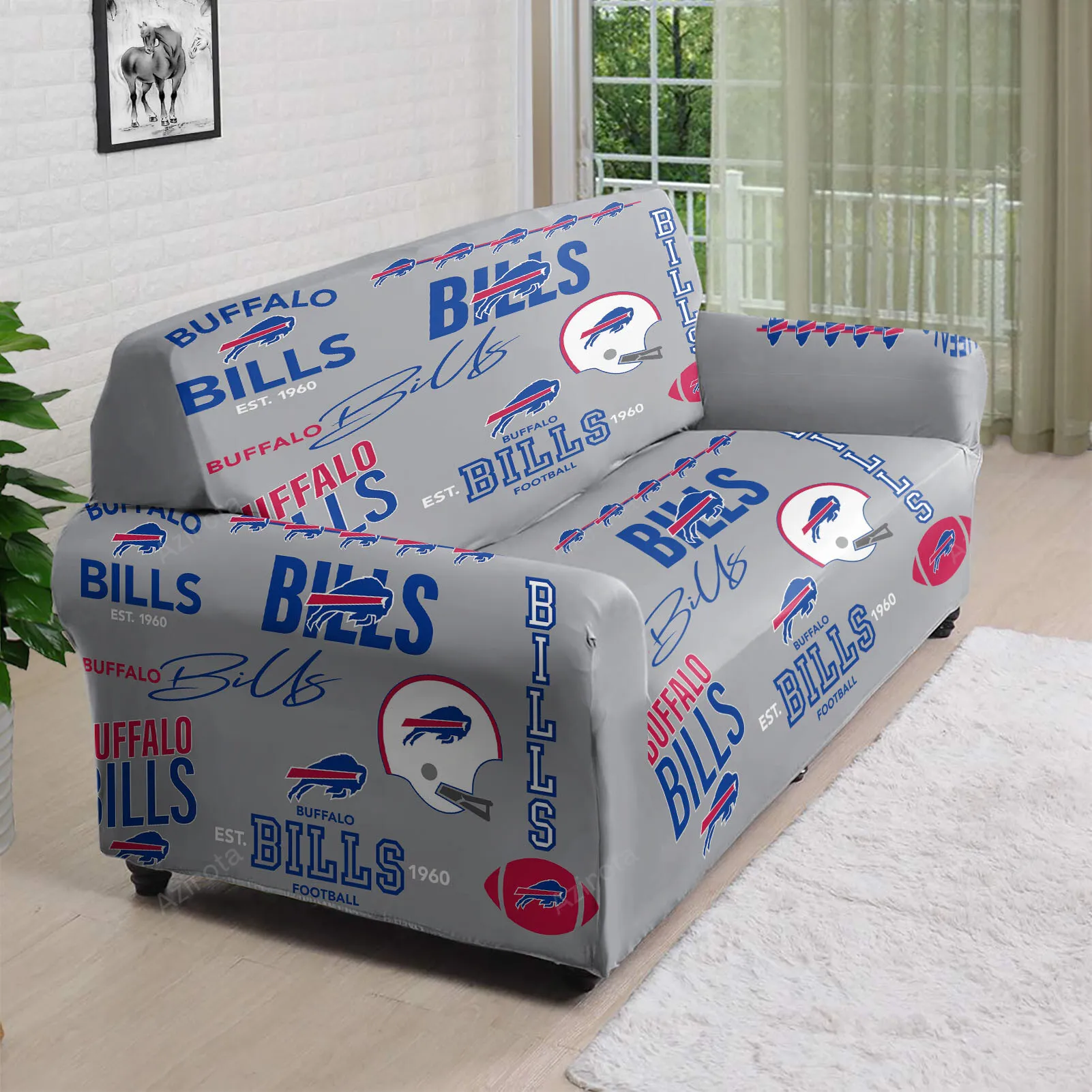 Buffalo Bills Logo v19 3D Sofa Cover