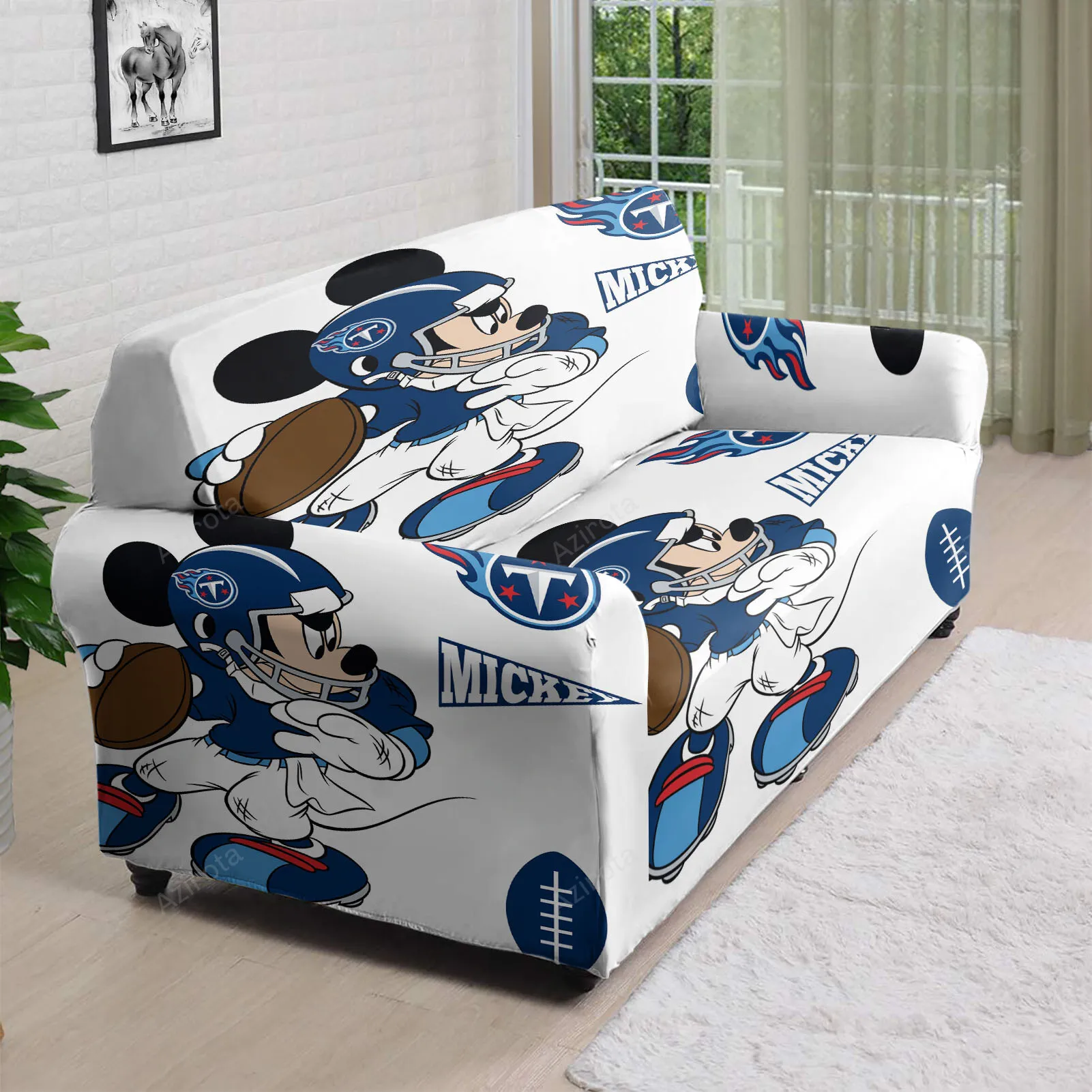 Tennessee Titans Mickey v25 3D Sofa Cover
