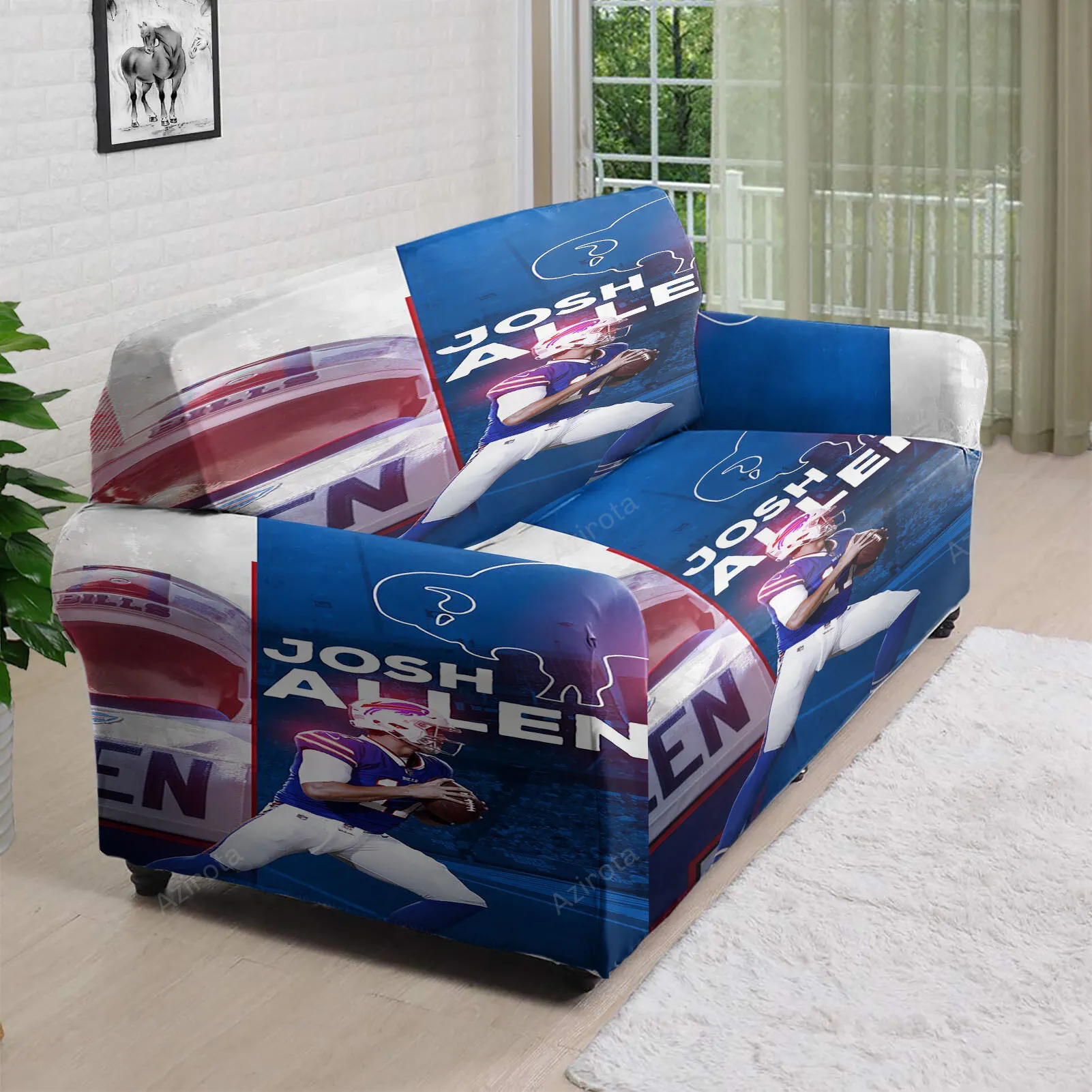 Buffalo Bills Josh Allen v14 3D Sofa Cover