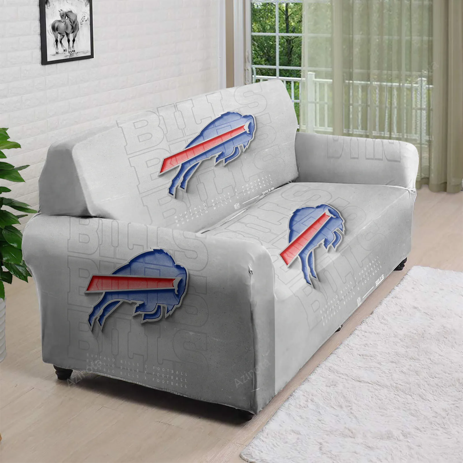 Buffalo Bills Logo v14 3D Sofa Cover