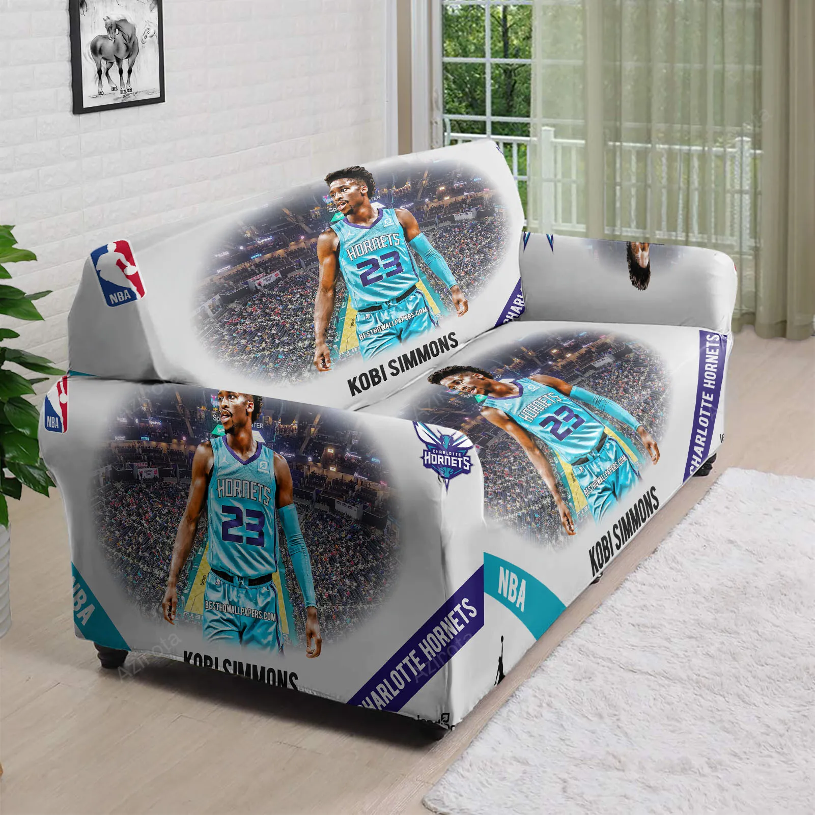 Charlotte Hornets Kobi Simmons 3D Sofa Cover