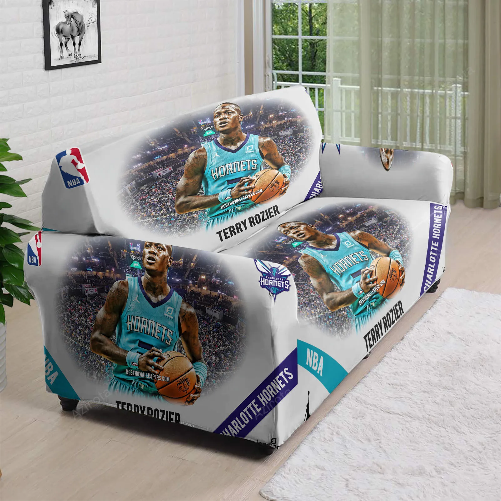 Charlotte Hornets Terry Rozier1 3D Sofa Cover
