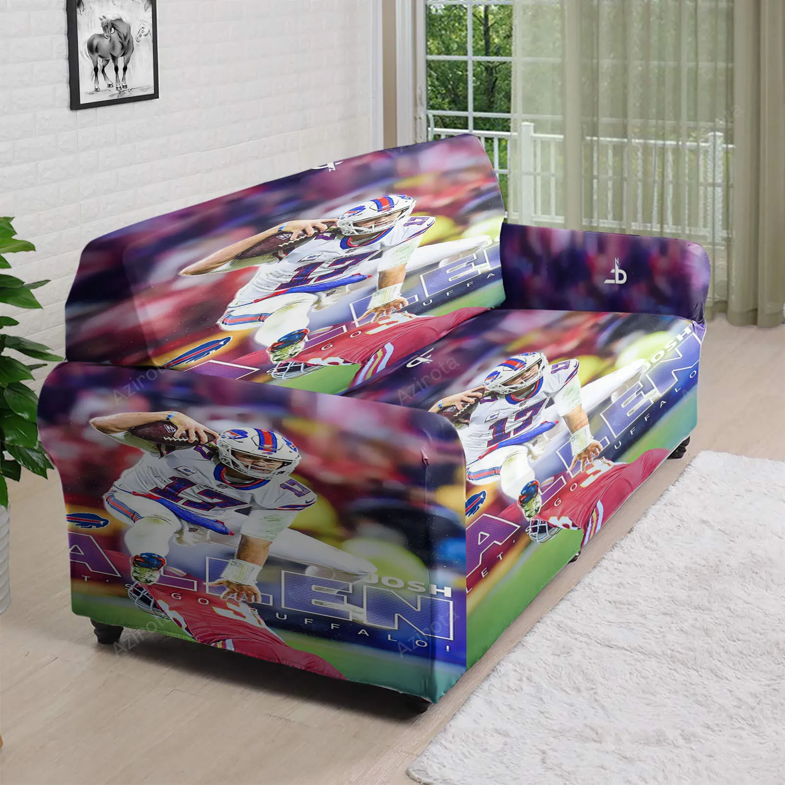 Buffalo Bills Josh Allen v12 3D Sofa Cover
