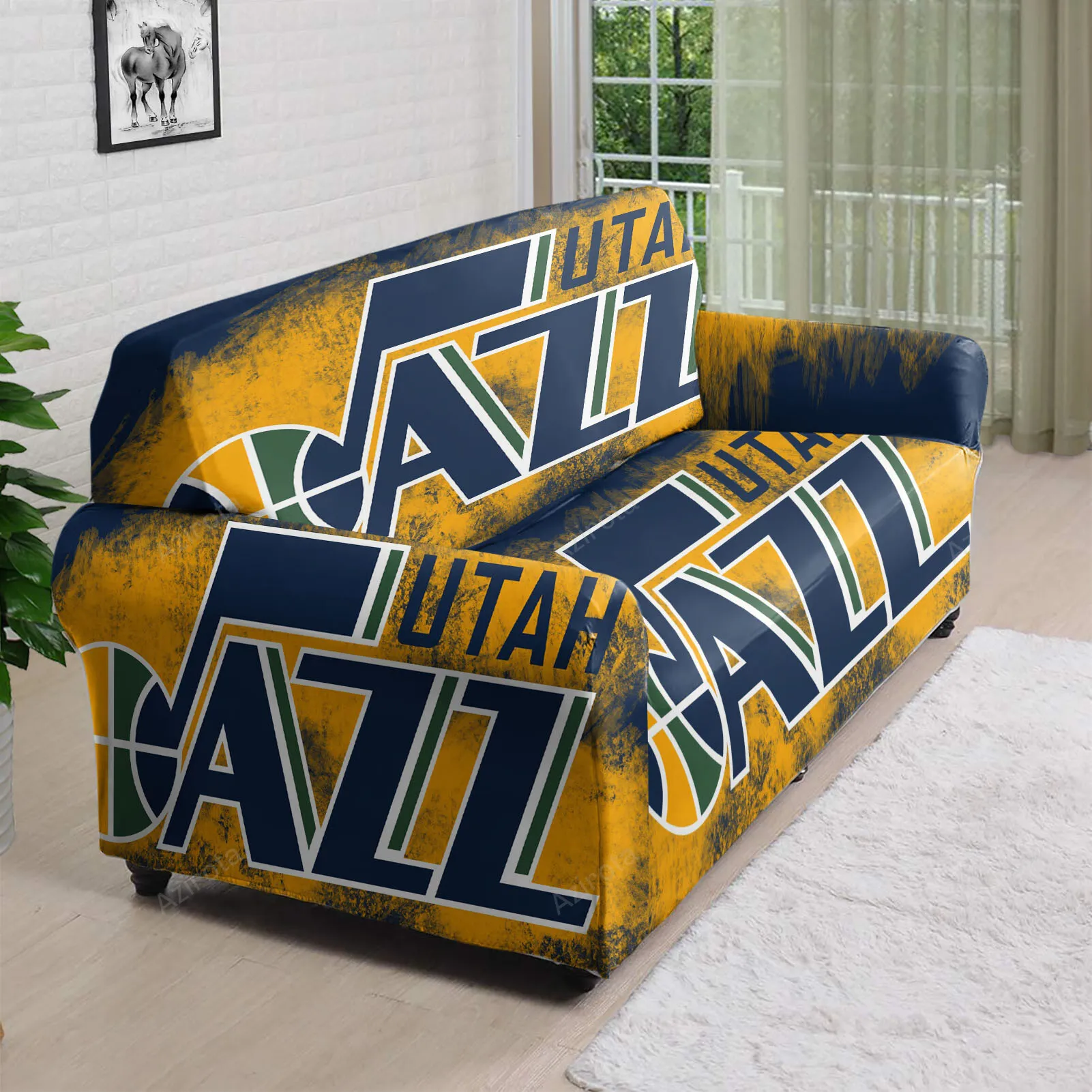 Utah Jazz Emblem v5 3D Sofa Cover