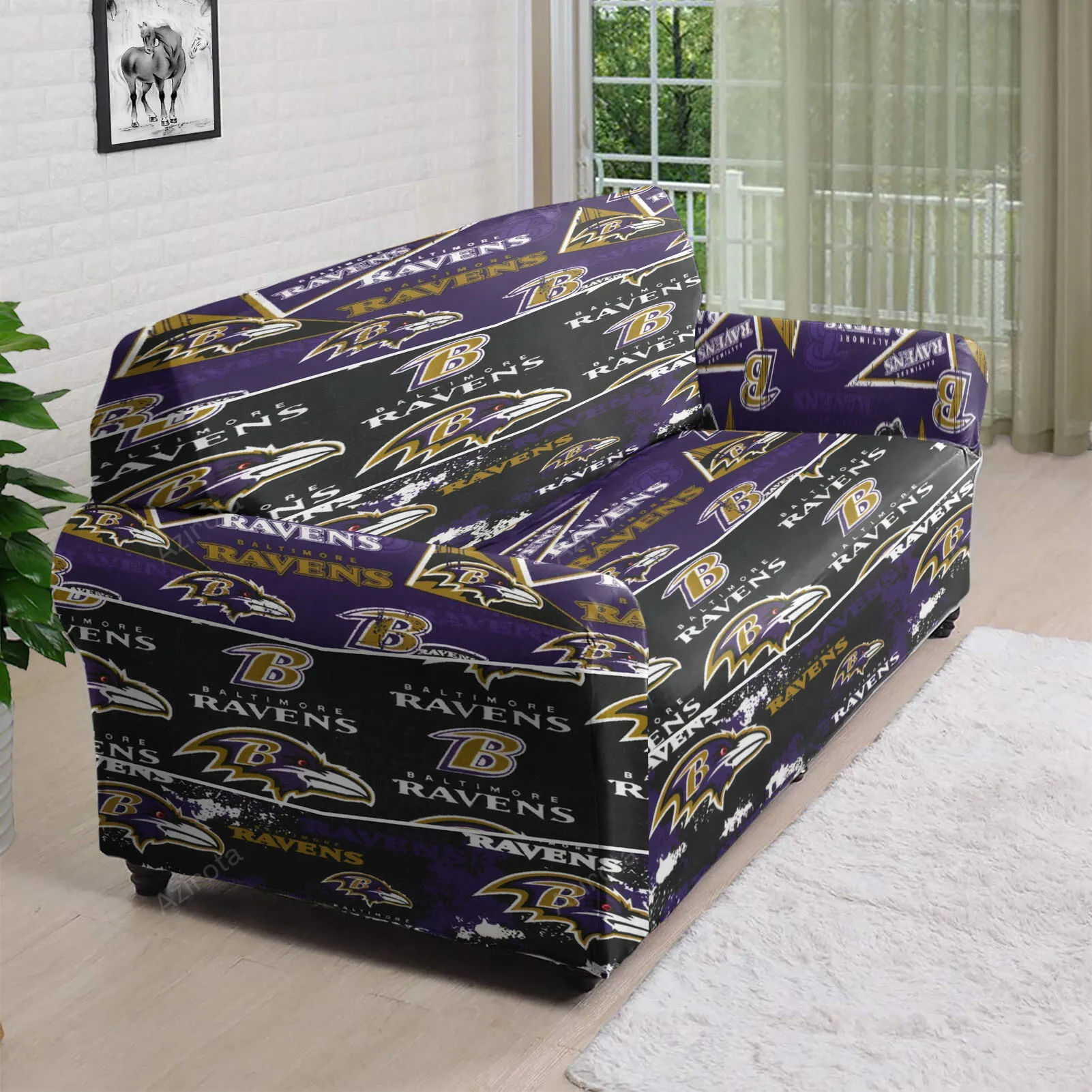 Baltimore Ravens Logo14 3D Sofa Cover