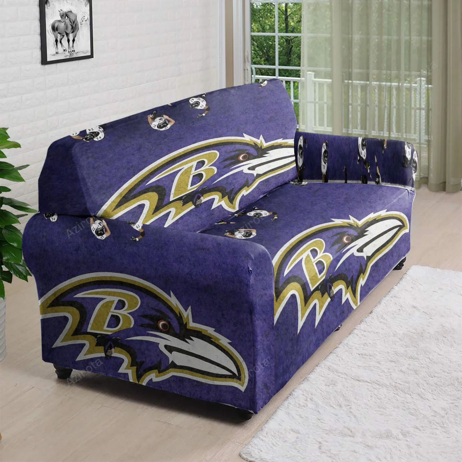 Baltimore Ravens Logo16 3D Sofa Cover