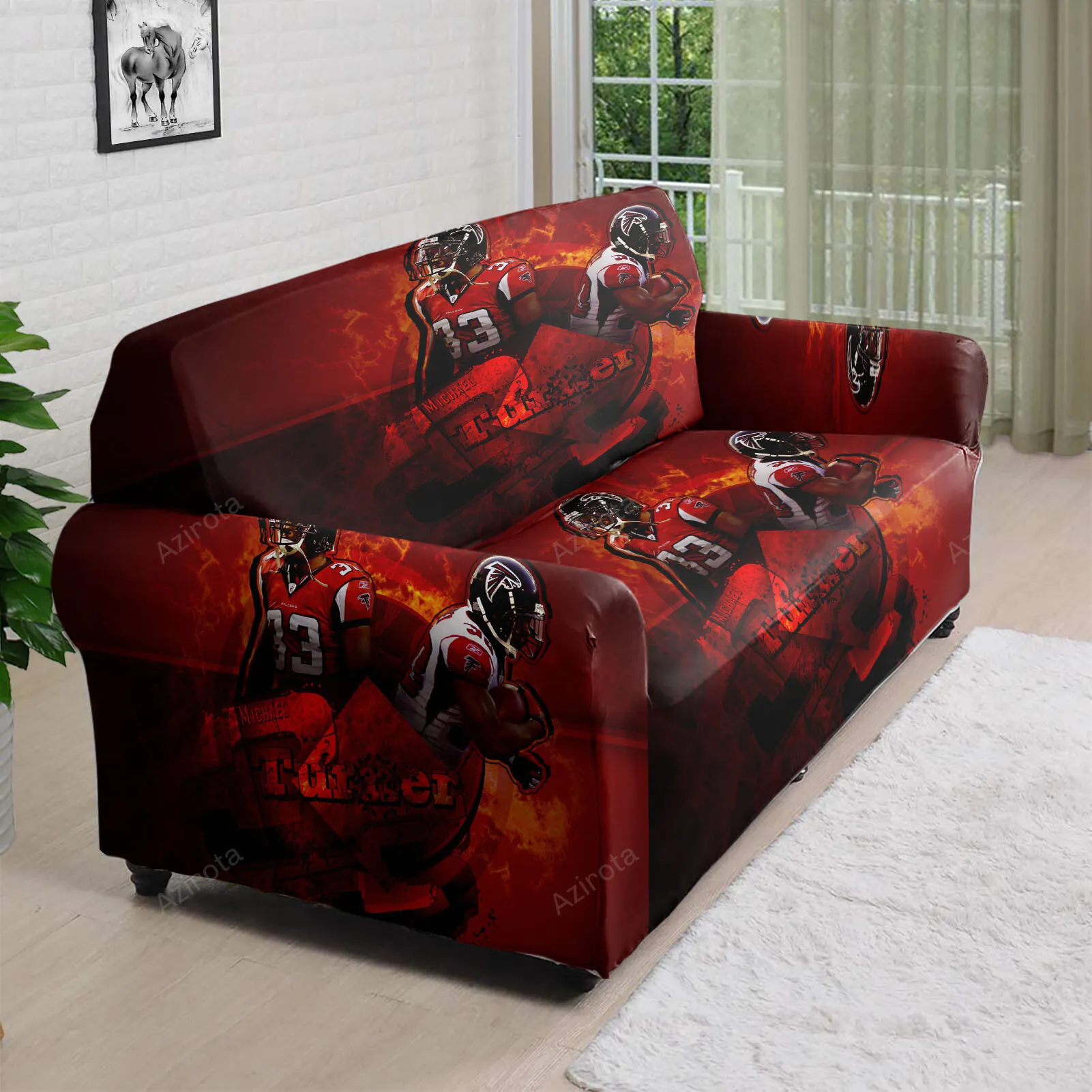 Atlanta Falcons Michael Turner 33 v2 3D Sofa Cover