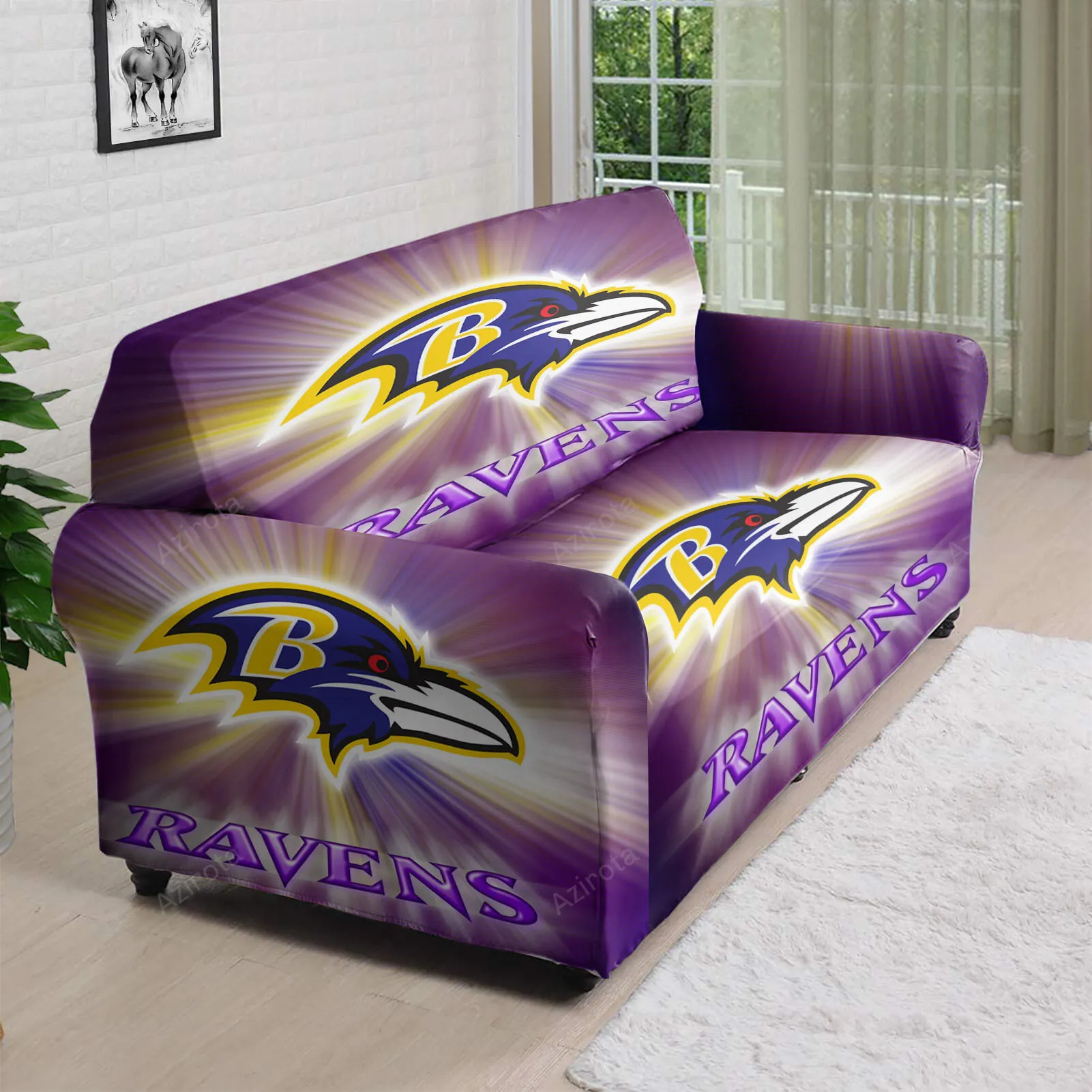 Baltimore Ravens Logo4 3D Sofa Cover