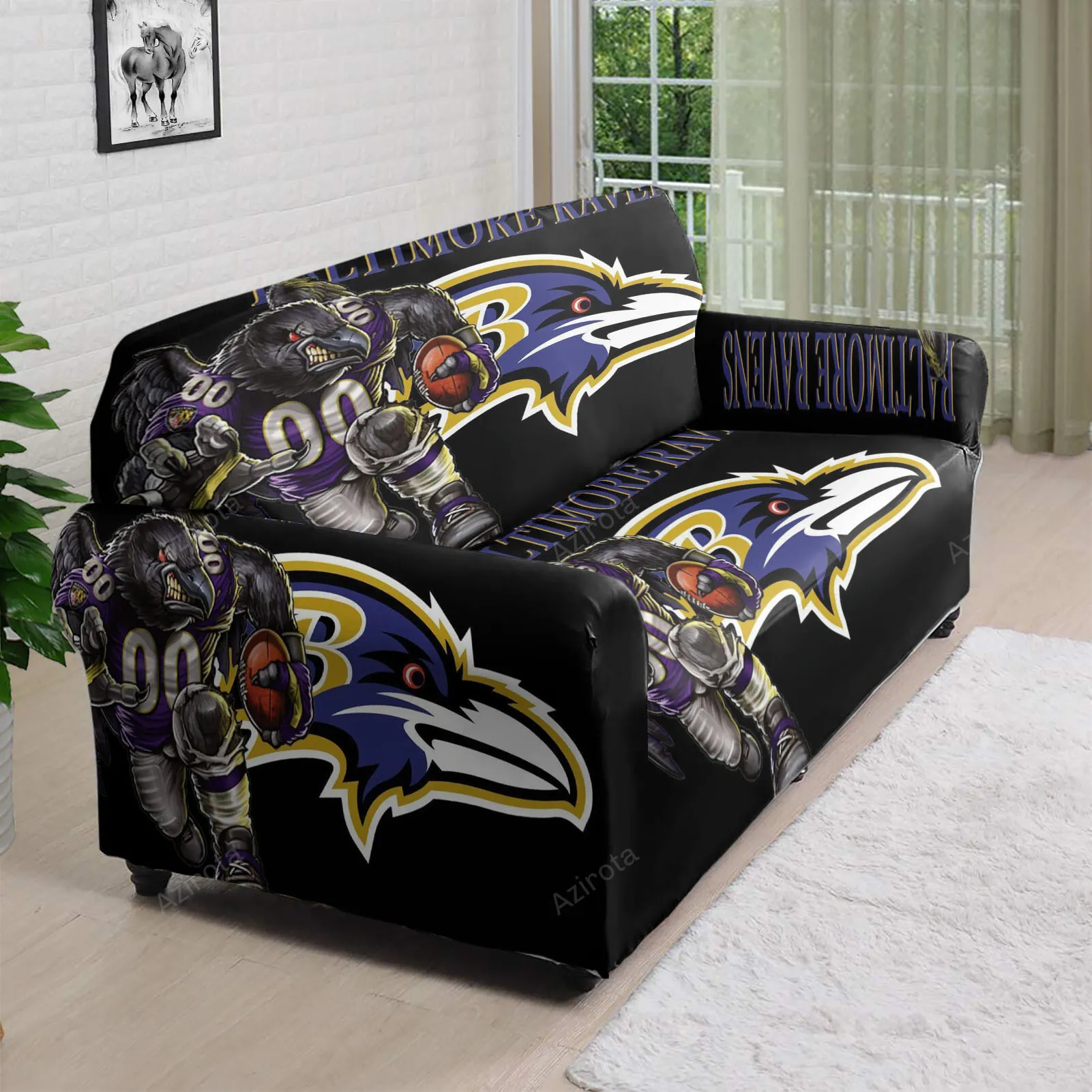 Baltimore Ravens Mascot2 3D Sofa Cover