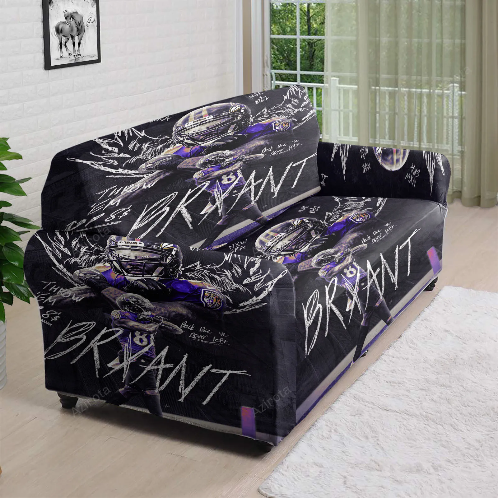 Baltimore Ravens Bryant 88 3D Sofa Cover