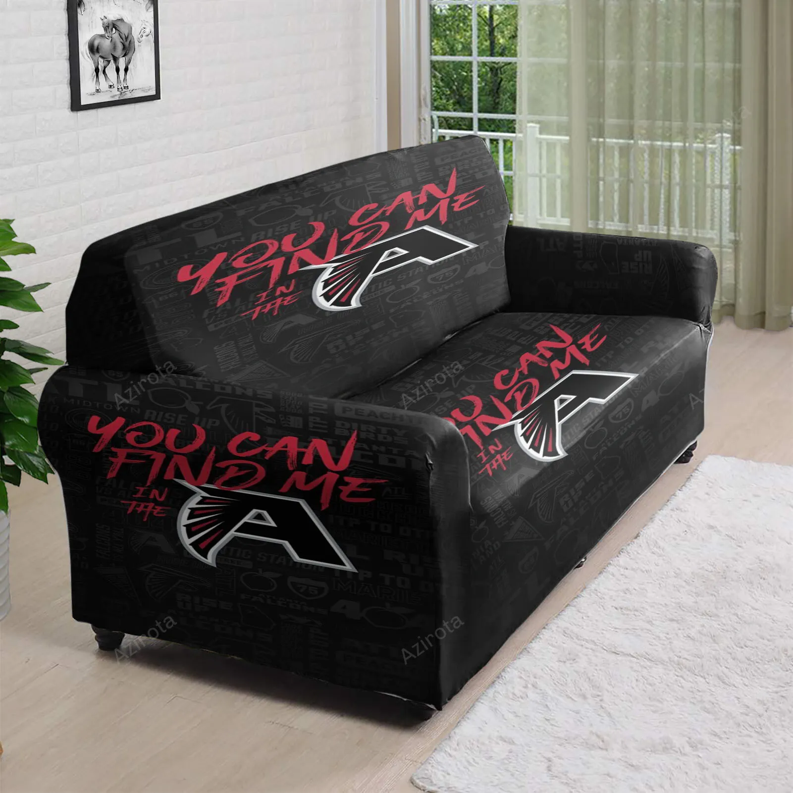 Atlanta Falcons You Can Find Me 3D Sofa Cover