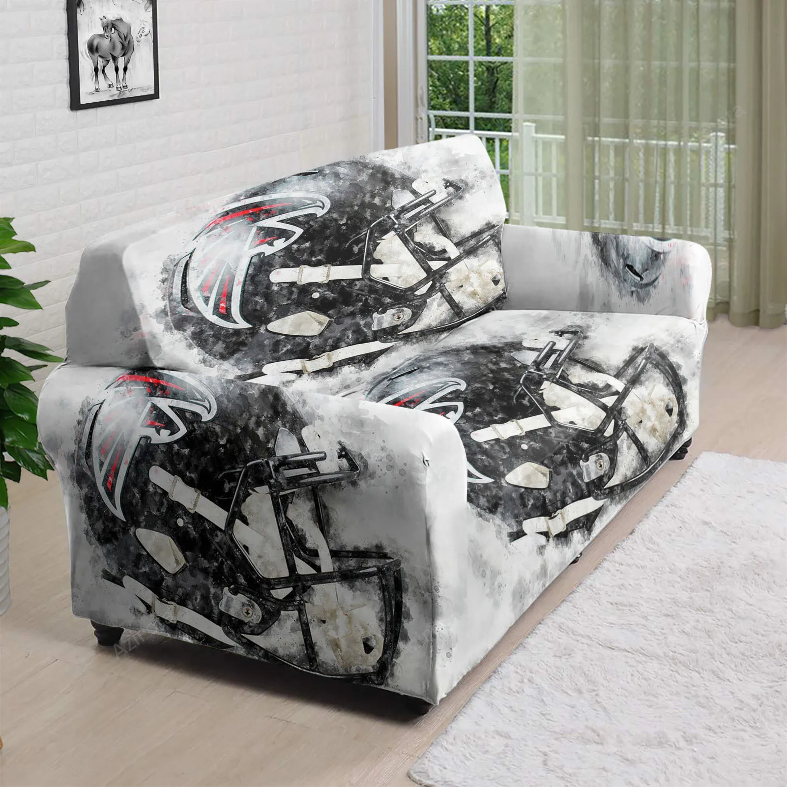 Atlanta Falcons Helmet Brush 3D Sofa Cover