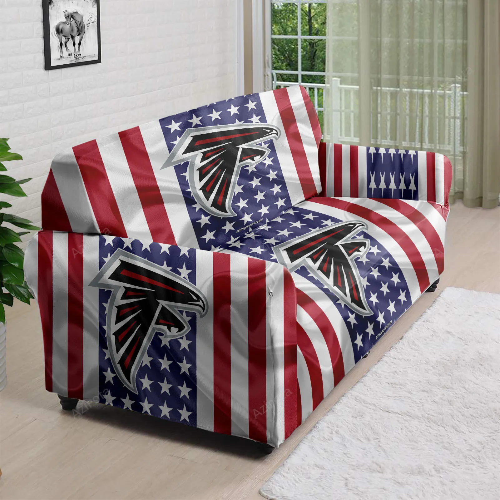 Atlanta Falcons Flag Silk 3D Sofa Cover