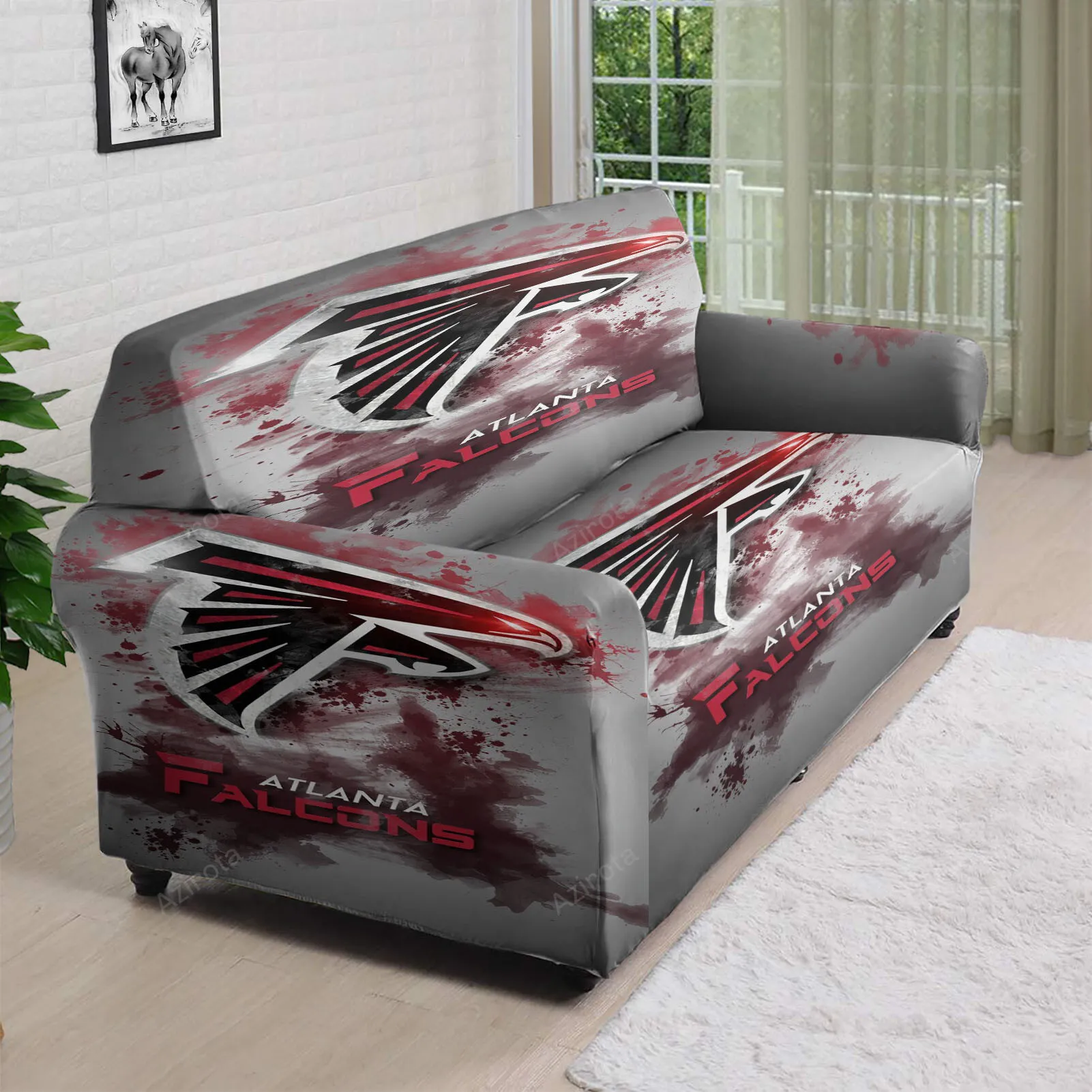Atlanta Falcons Brush Splash 3D Sofa Cover