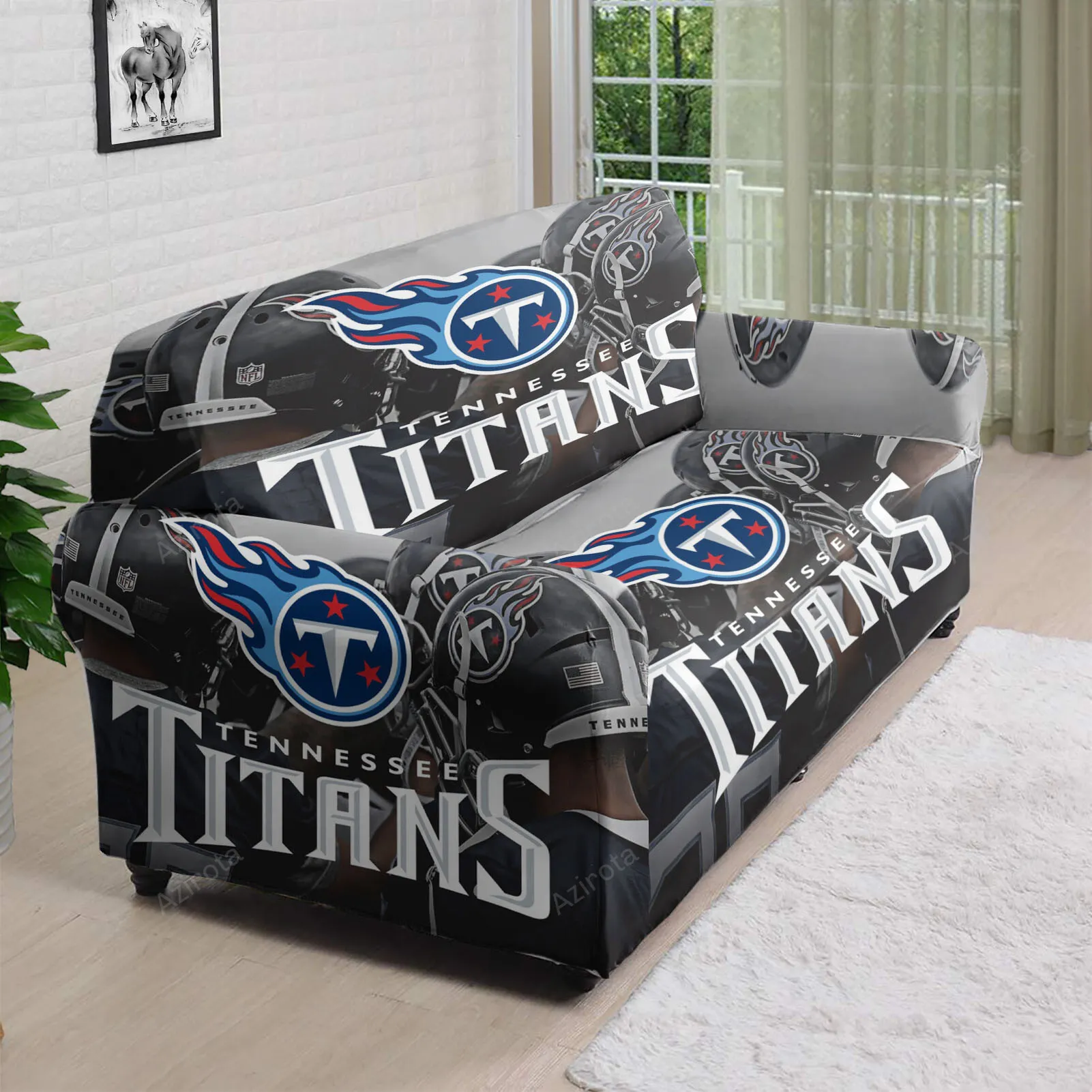 Tennessee Titans Emblem v21 3D Sofa Cover
