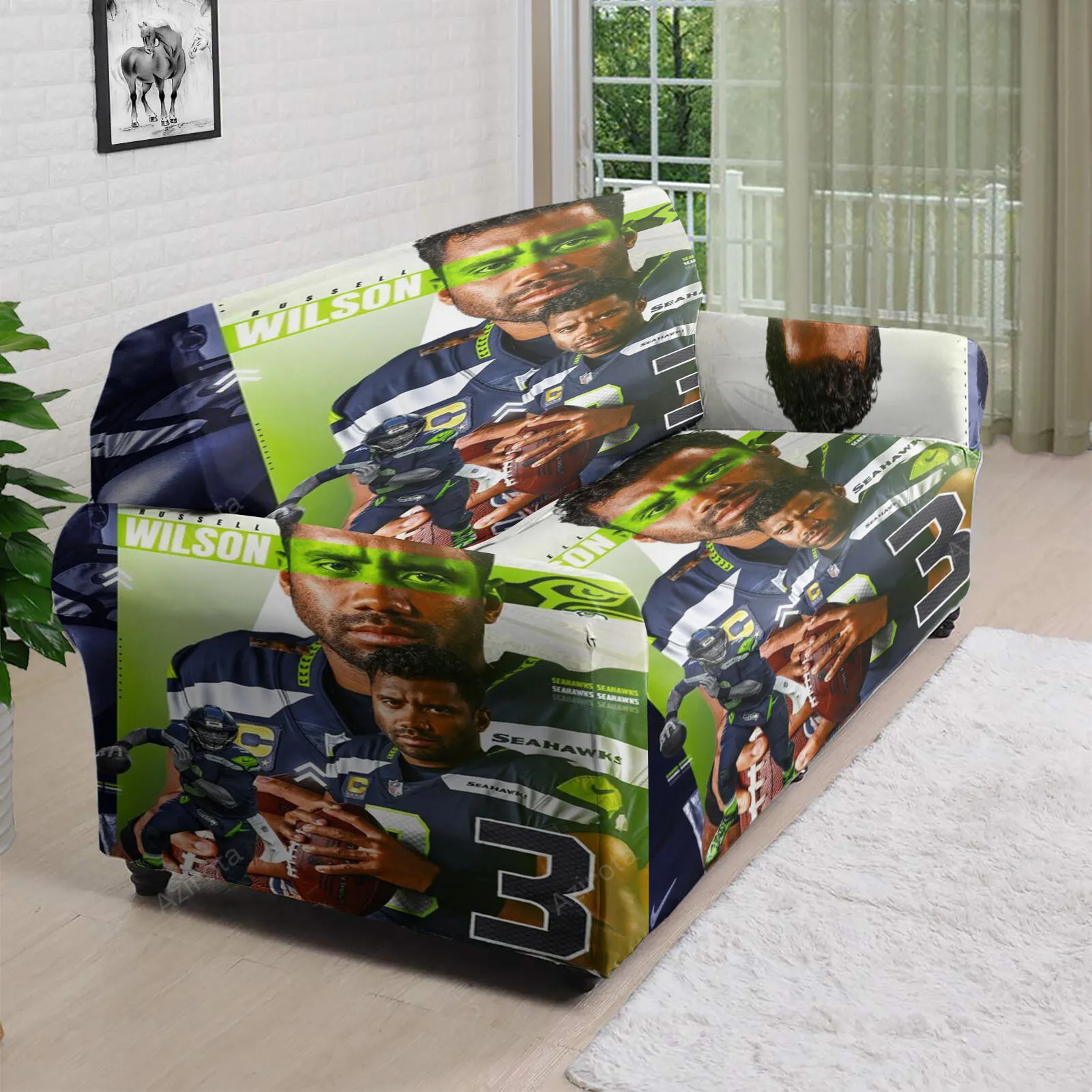 Seattle Seahawks Russell Wilson5 3D Sofa Cover
