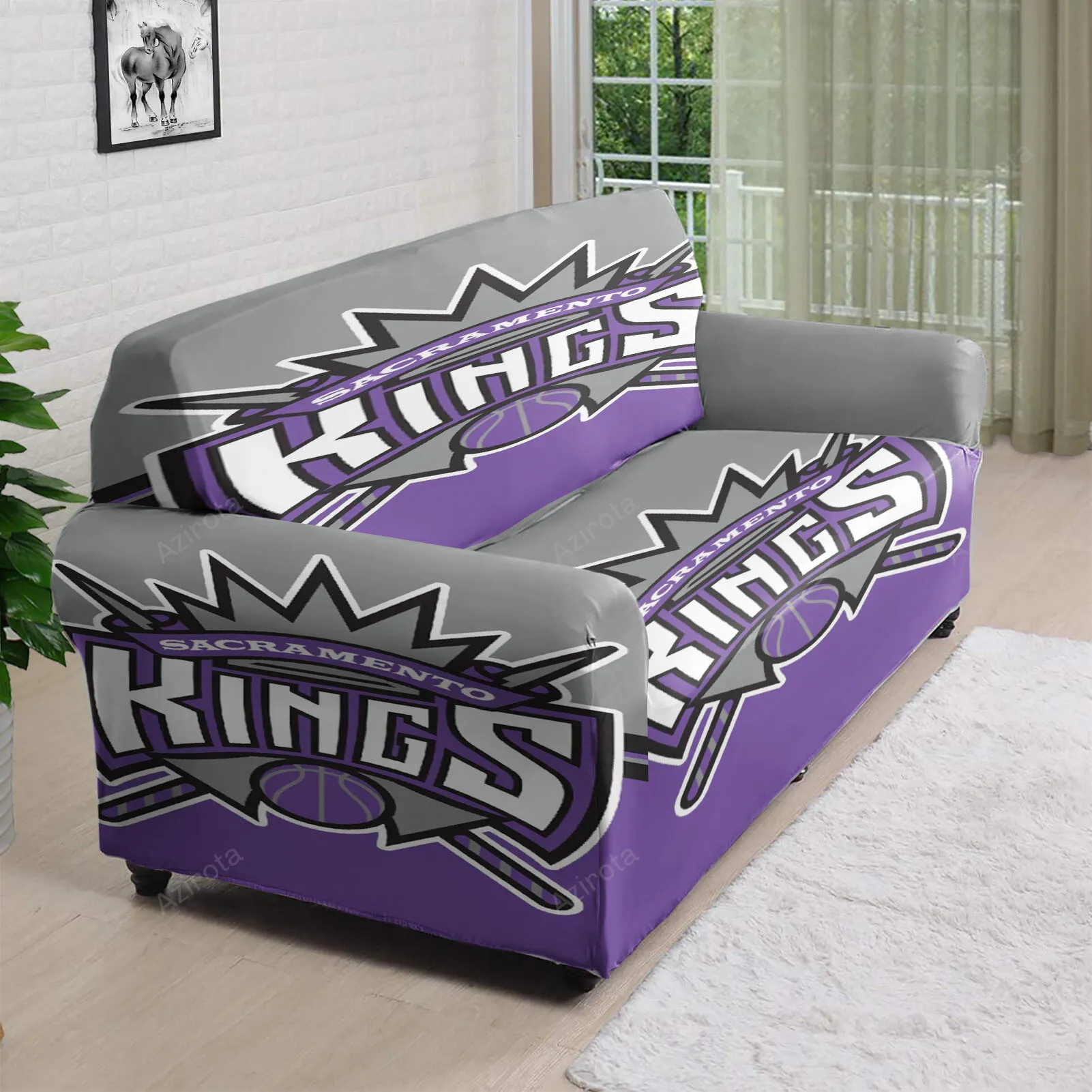 Sacramento Kings Emblem Texture3 3D Sofa Cover