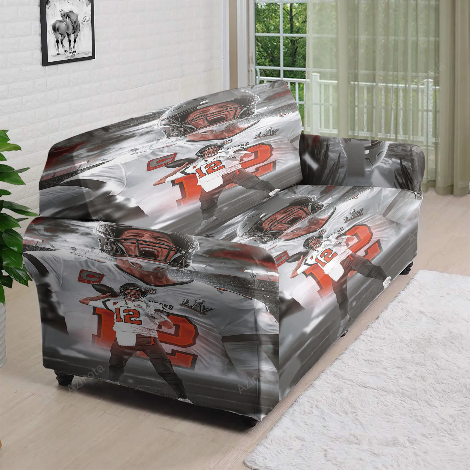 Tampa Bay Buccaneers 12 Tom Brady v45 3D Sofa Cover