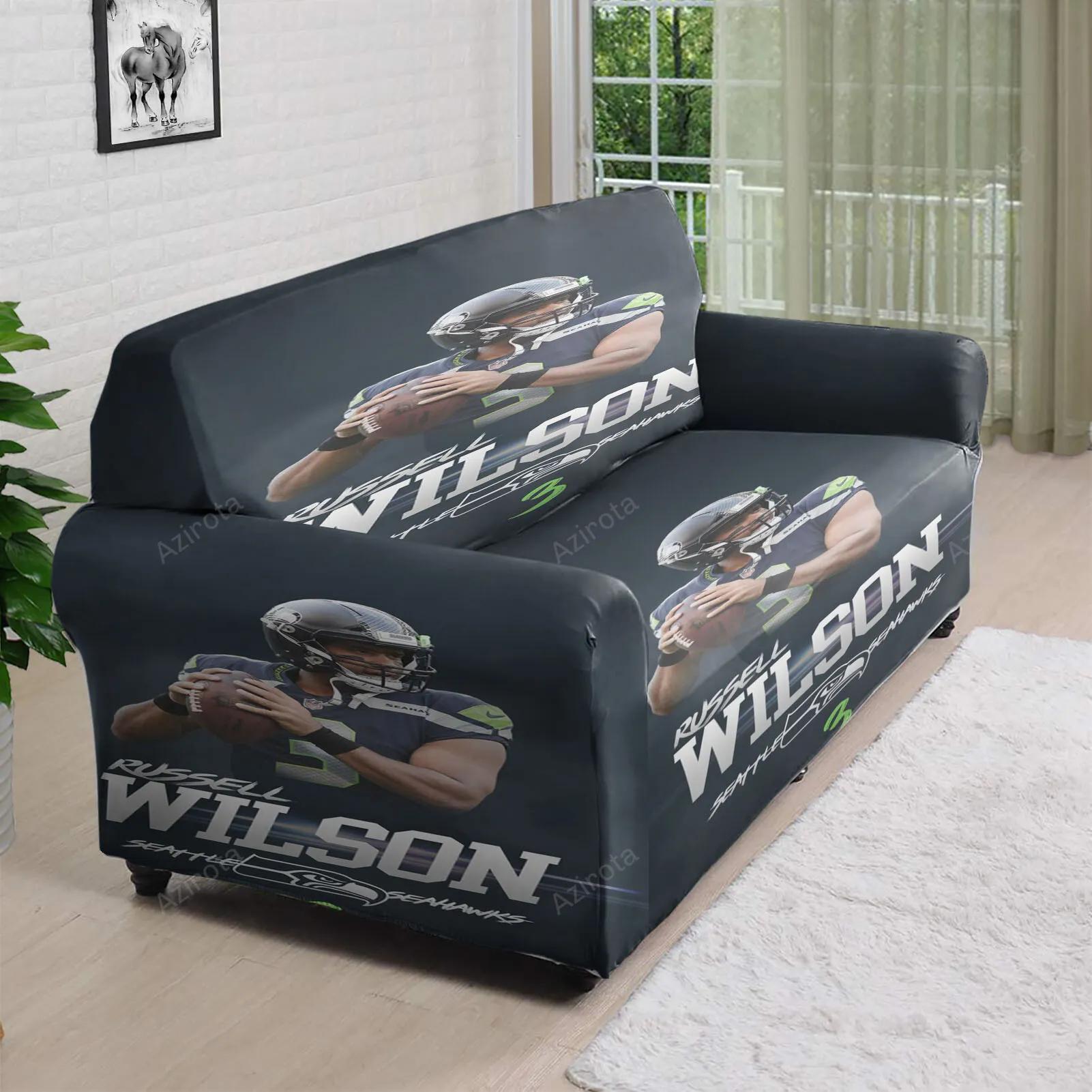 Seattle Seahawks Russell Wilson14 3D Sofa Cover
