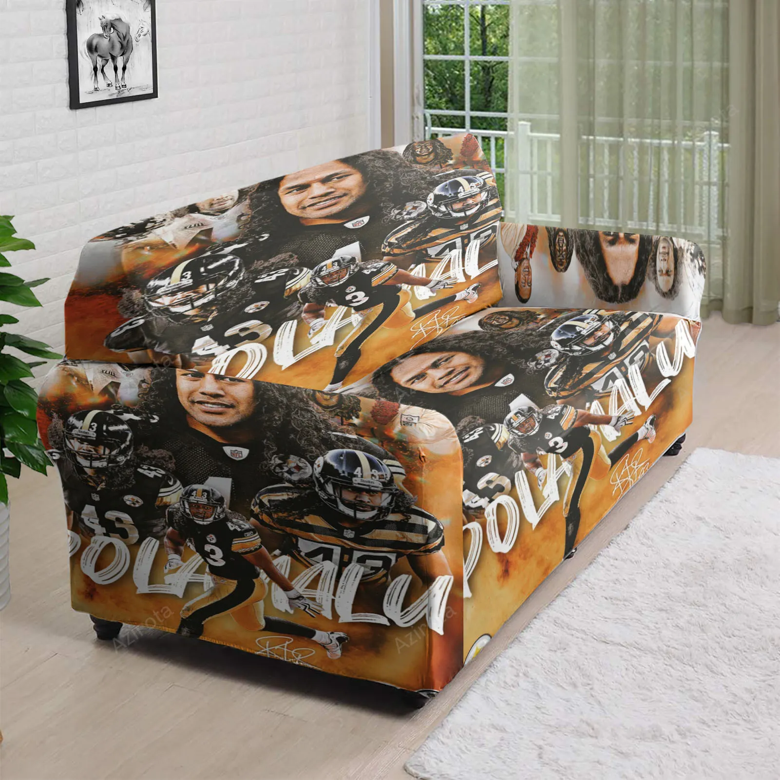 Pittsburgh Steelers Troy Polamalu no43 m4 3D Sofa Cover