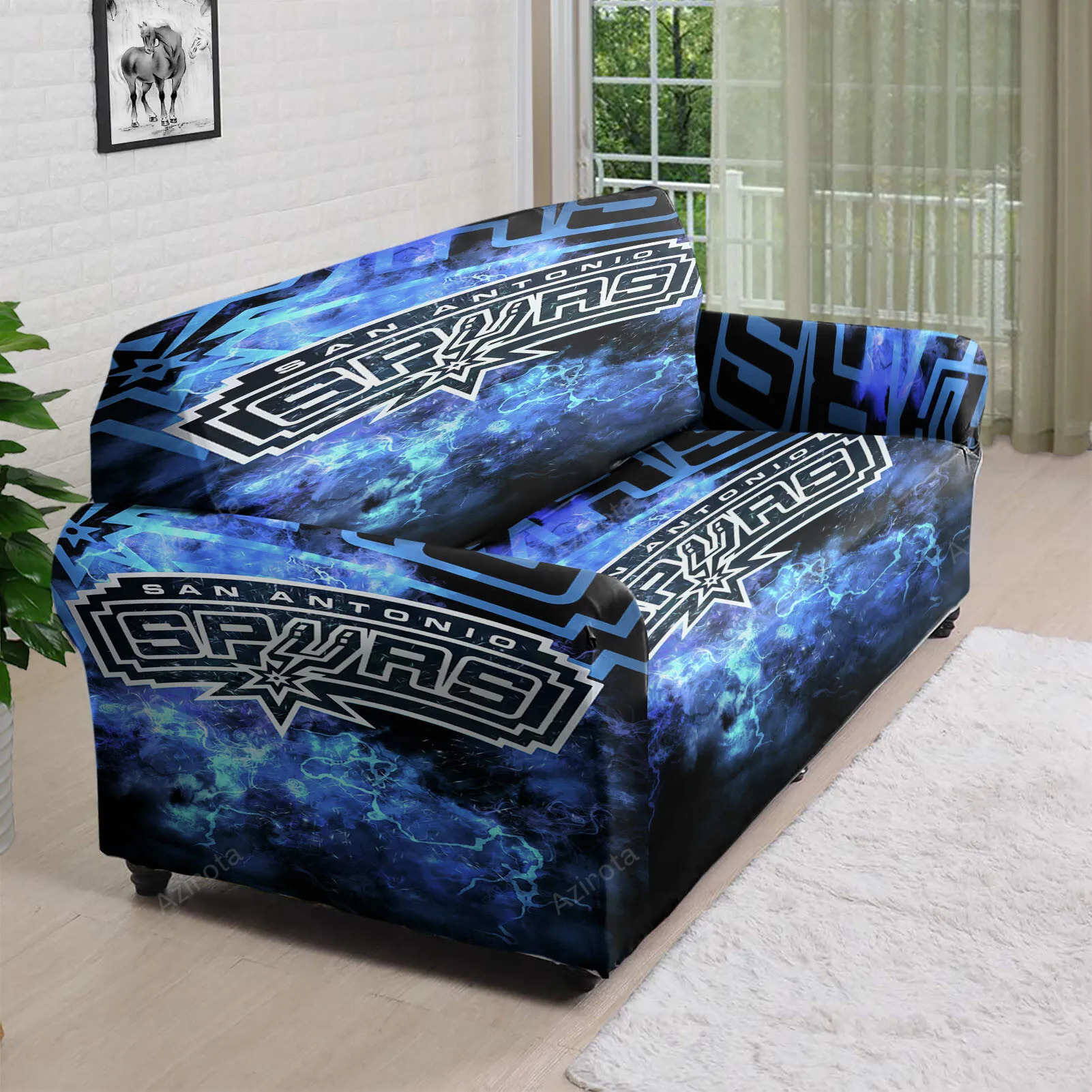 San Antonio Spurs Thunder 3D Sofa Cover