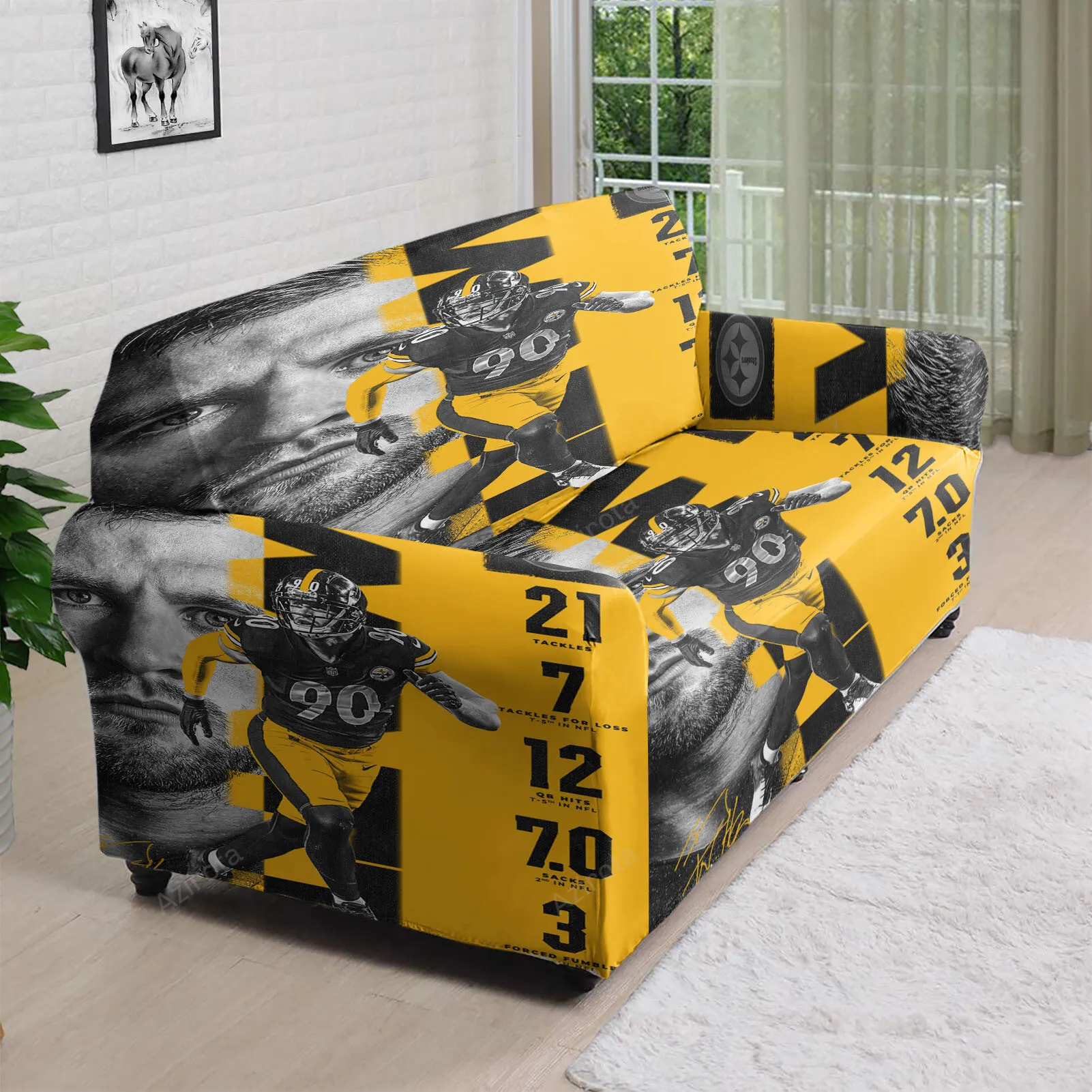 Pittsburgh Steelers T J Watt no90 m7 3D Sofa Cover