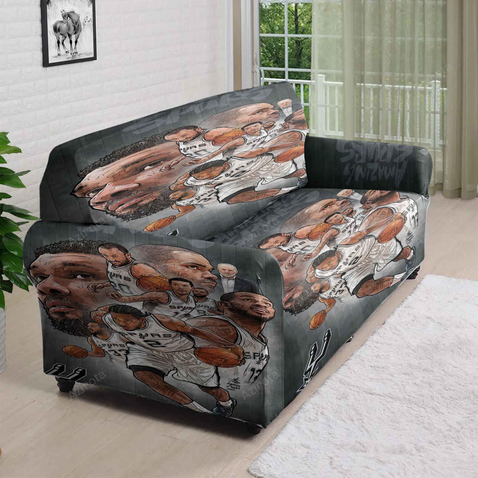 San Antonio Spurs All Players1 3D Sofa Cover