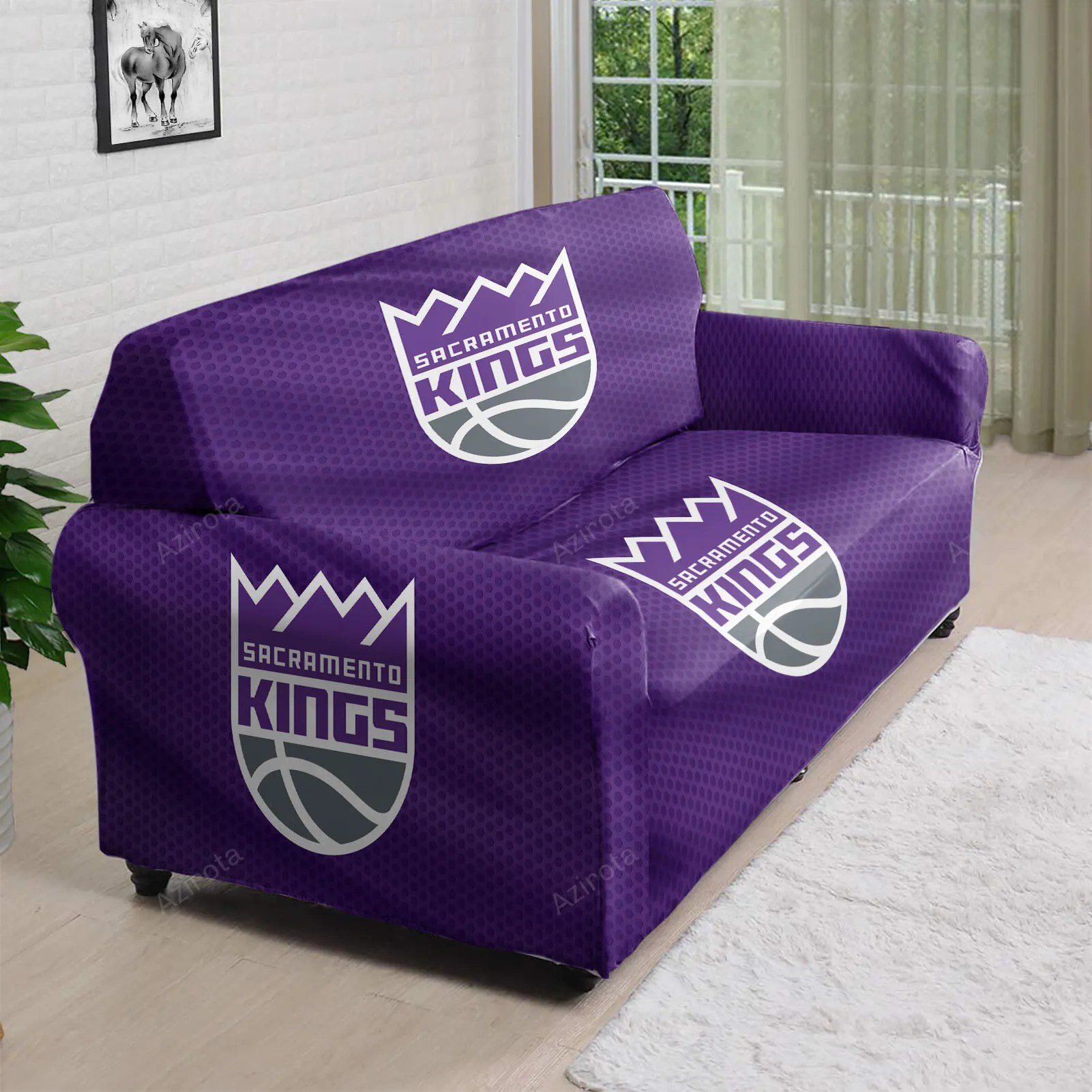 Sacramento Kings Emblem Texture6 3D Sofa Cover