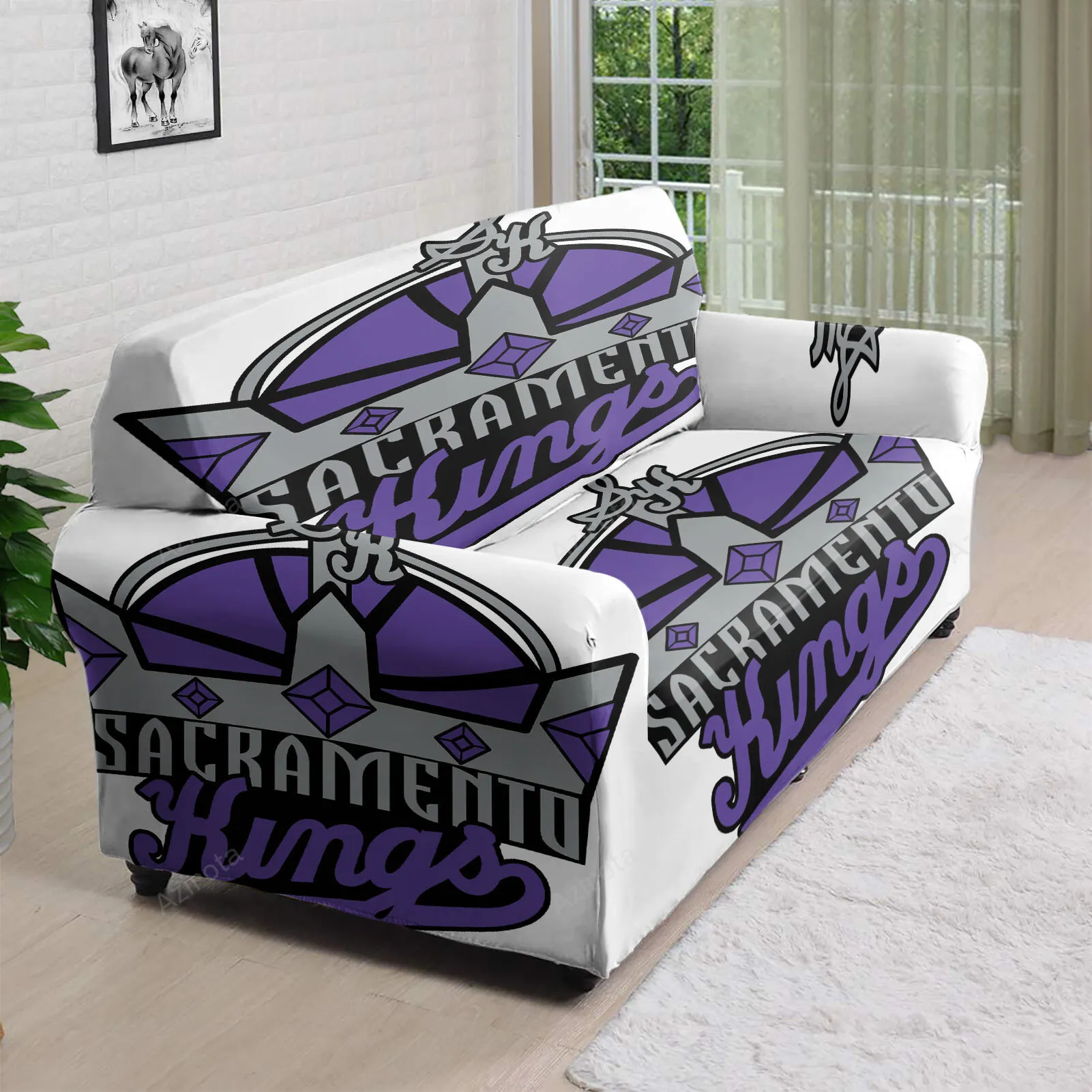 Sacramento Kings Emblem1 3D Sofa Cover