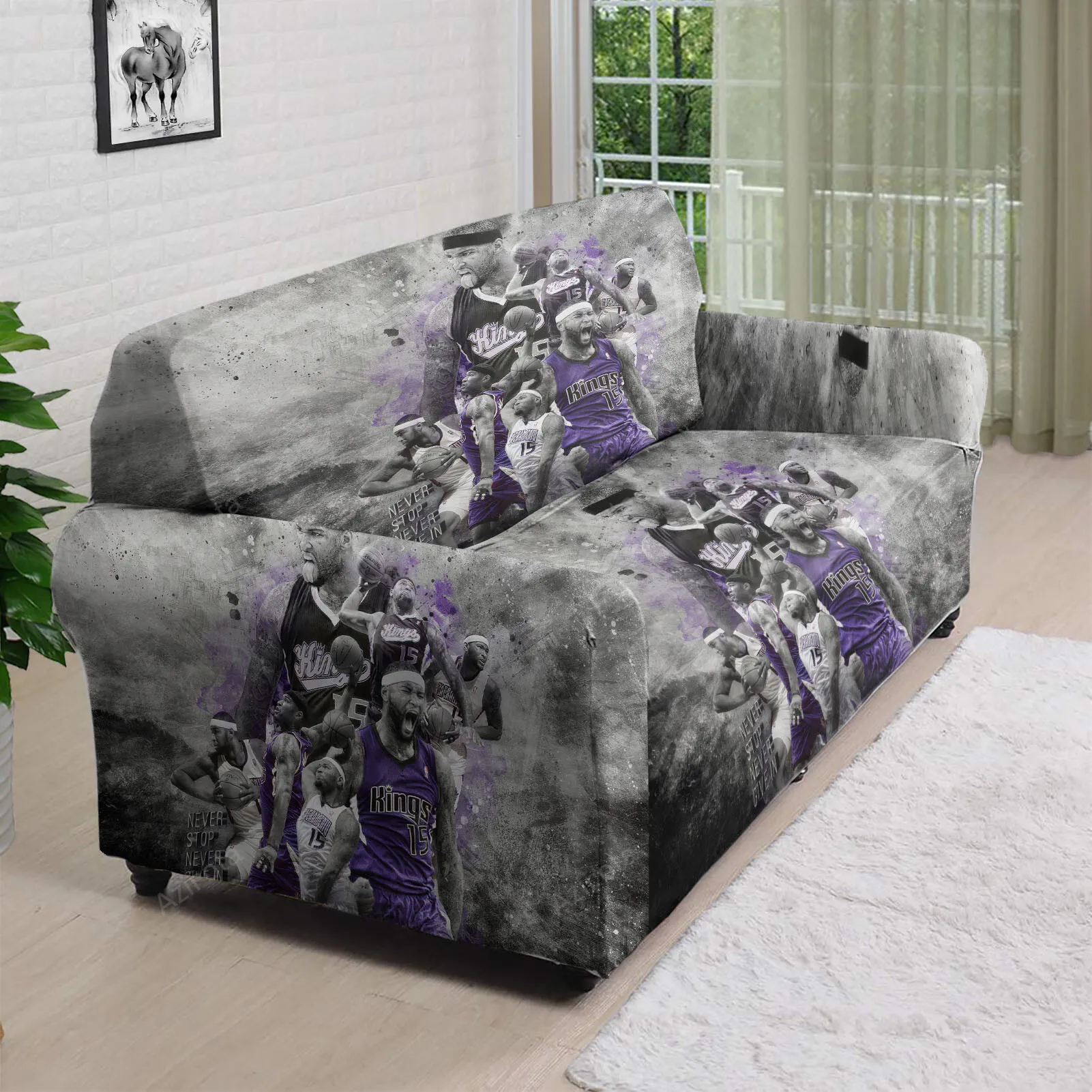 Sacramento Kings Never Stop Never Give In 3D Sofa Cover