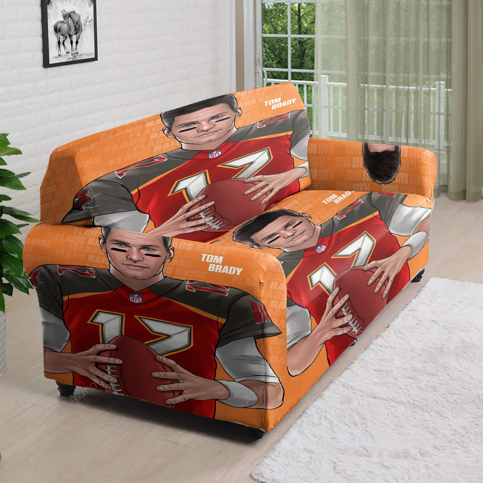 Tampa Bay Buccaneers 12 Tom Brady v49 3D Sofa Cover