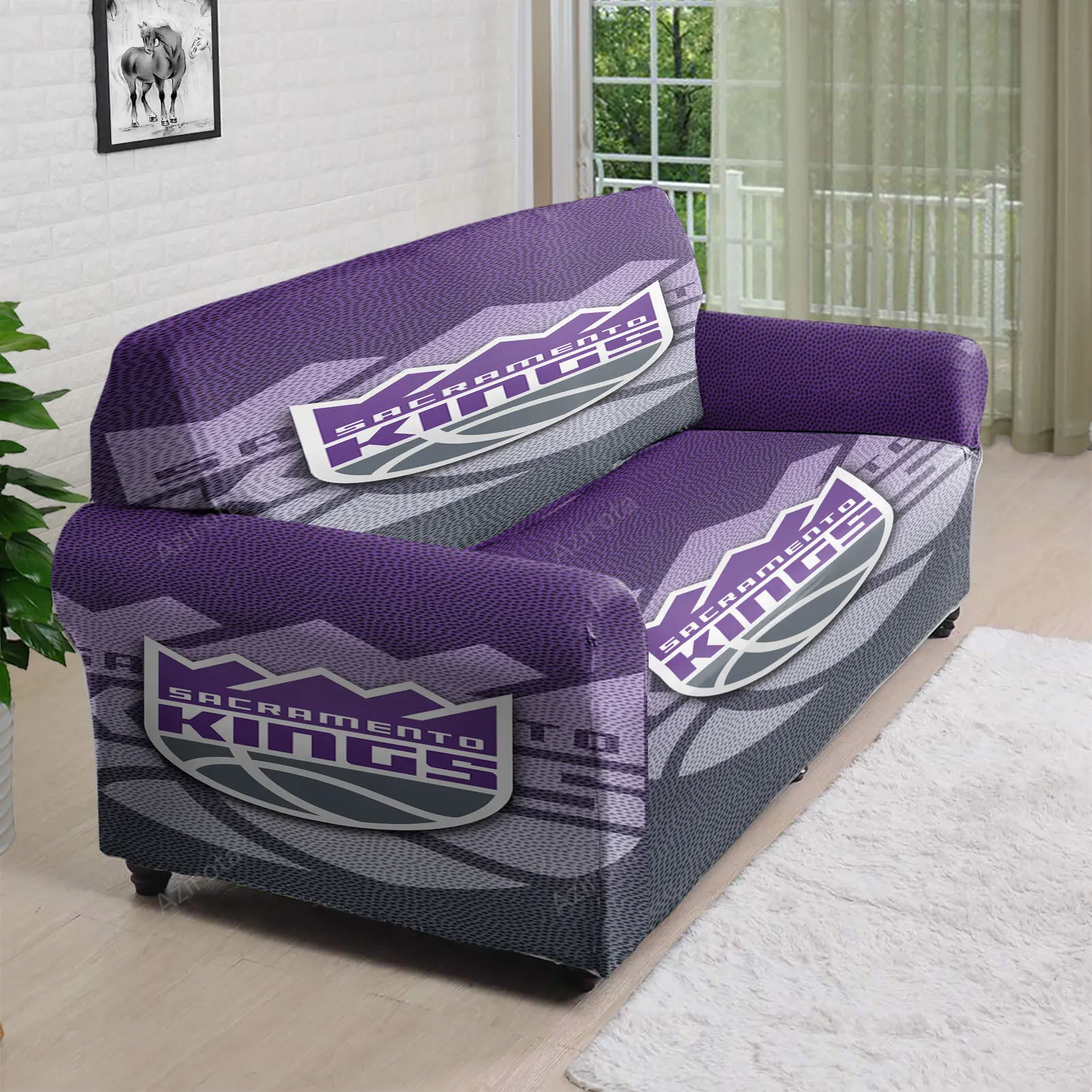 Sacramento Kings Emblem Texture8 3D Sofa Cover