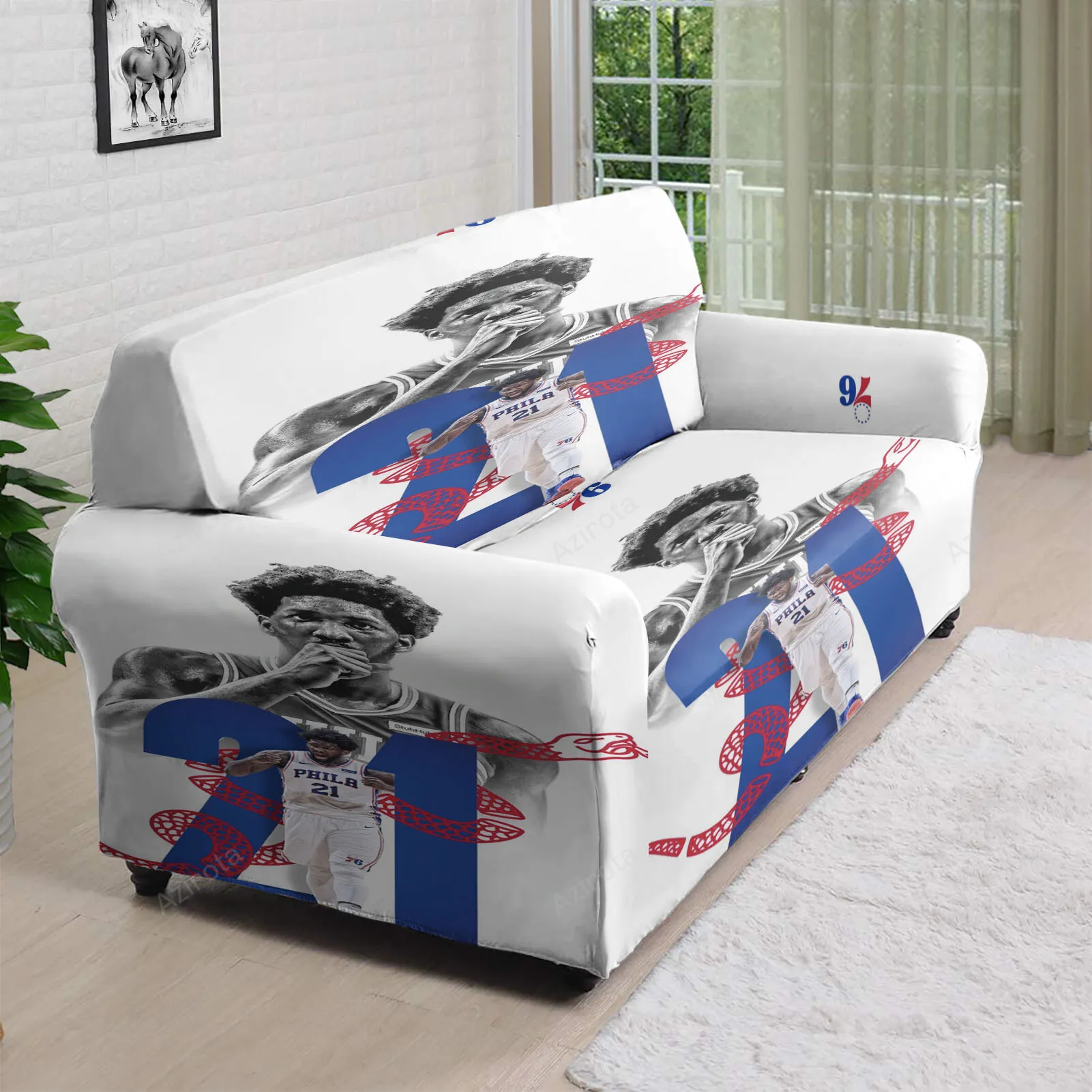 Philadelphia 76ers Joel Embiid The Process 3D Sofa Cover