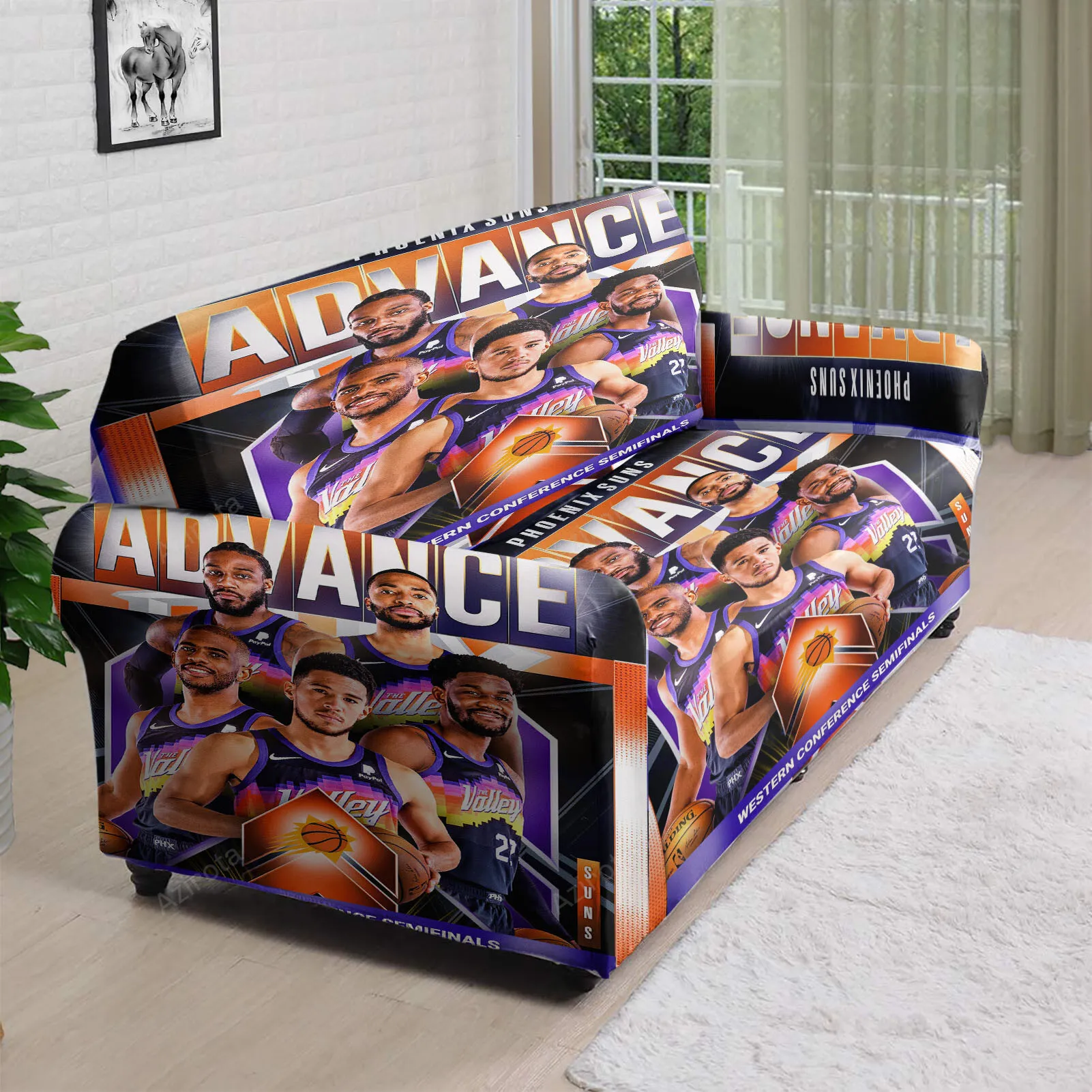 Phoenix Suns Team v16 3D Sofa Cover